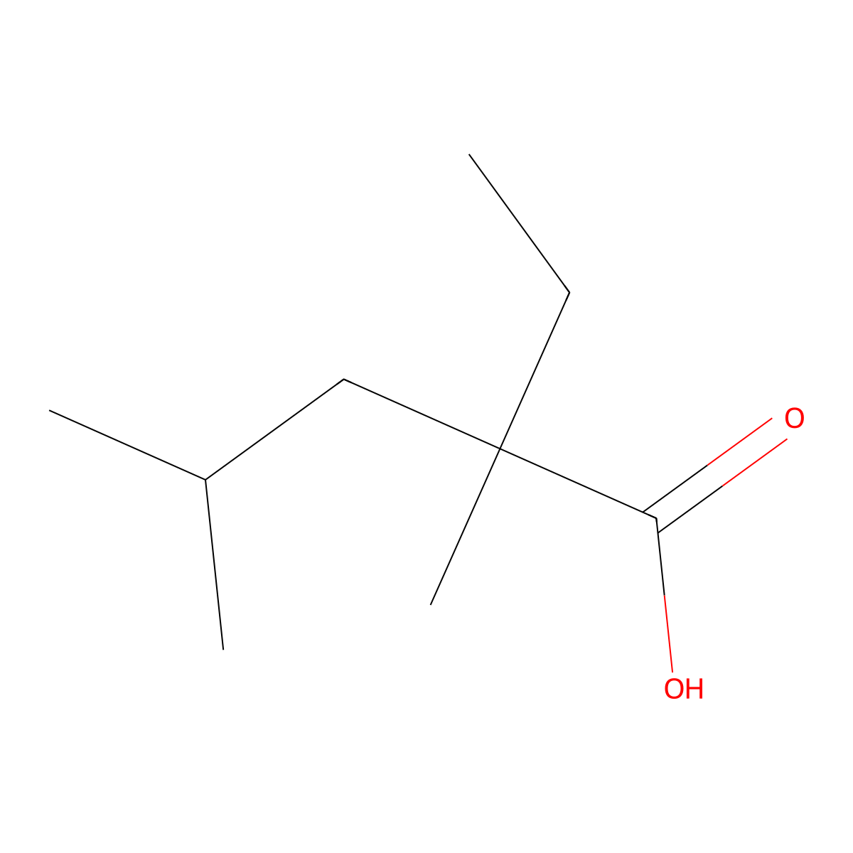2-Ethyl-2,4-dimethylpentanoic acid molecular structure, CAS 63399-64-4
