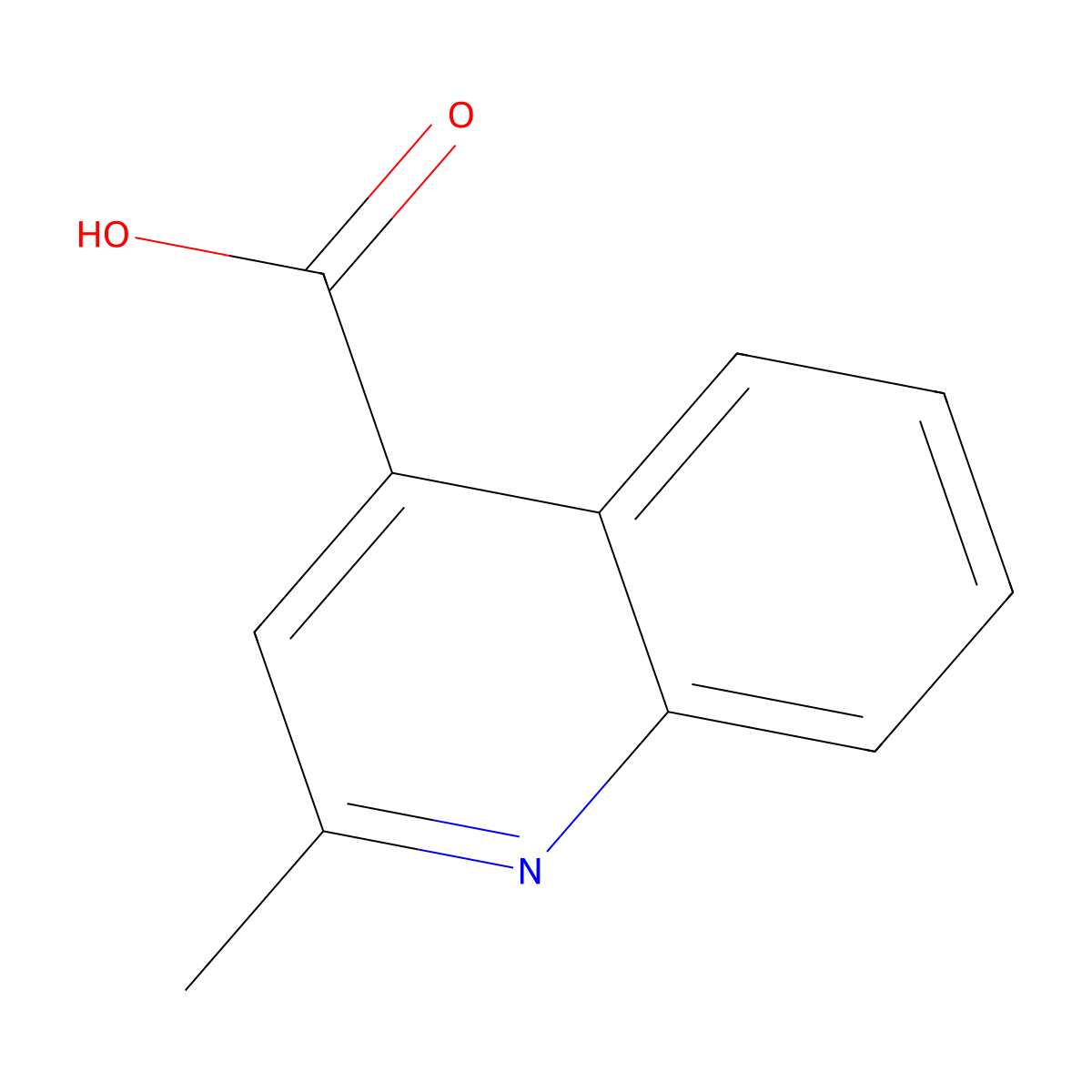 2-Methylquinoline-4-carboxylic acid molecular structure, CAS 634-38-8