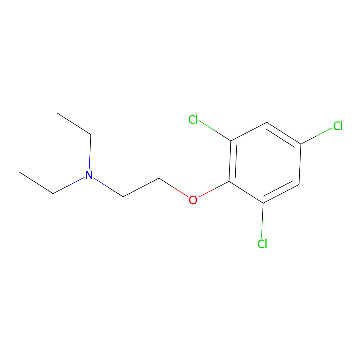 N,N-diethyl-2-(2,4,6-trichlorophenoxy)ethanamine molecular structure, CAS 634-54-8
