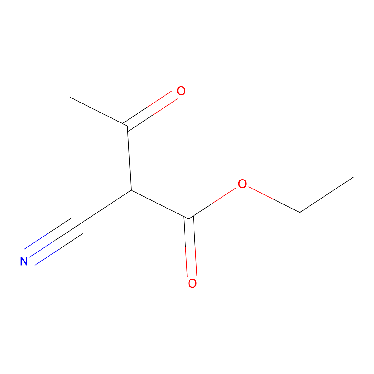 Ethyl 2-cyanoacetoacetate molecular structure, CAS 634-55-9