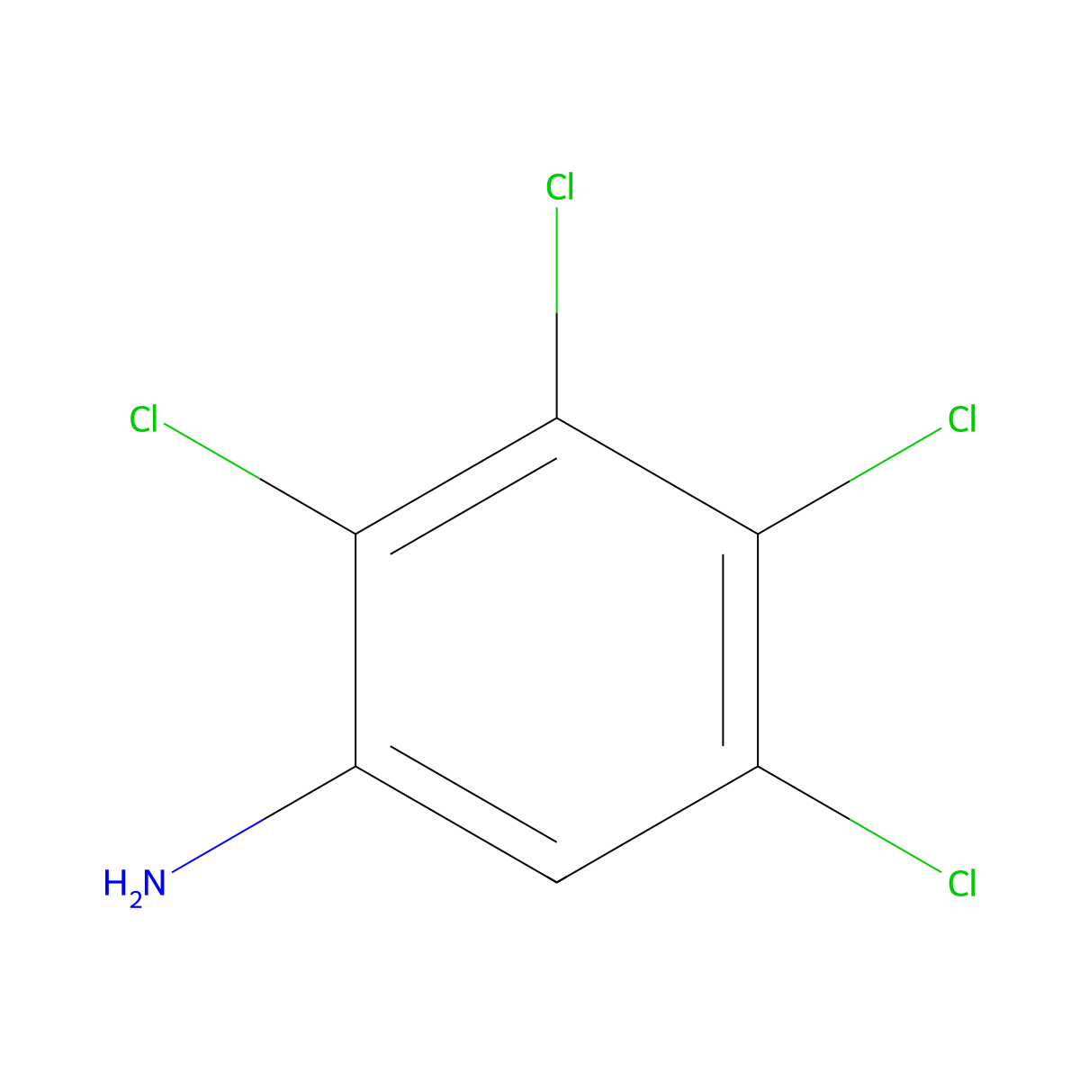 2,3,4,5-Tetrachloroaniline molecular structure, CAS 634-83-3