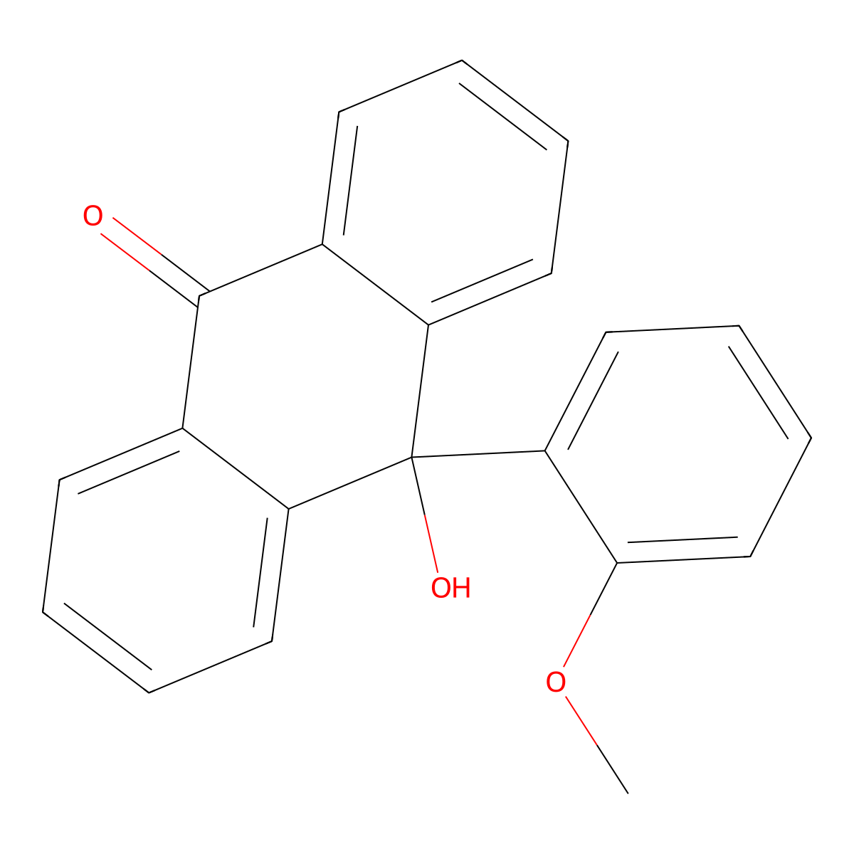 10-Hydroxy-10-(2-methoxyphenyl)anthracen-9-one molecular structure, CAS 6340-06-3