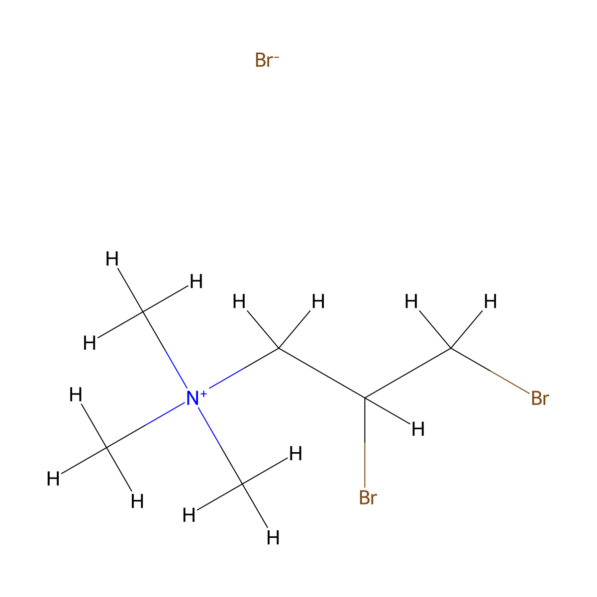 2,3-Dibromo-N,N,N-trimethylpropan-1-aminium bromide molecular structure, CAS 6340-39-2