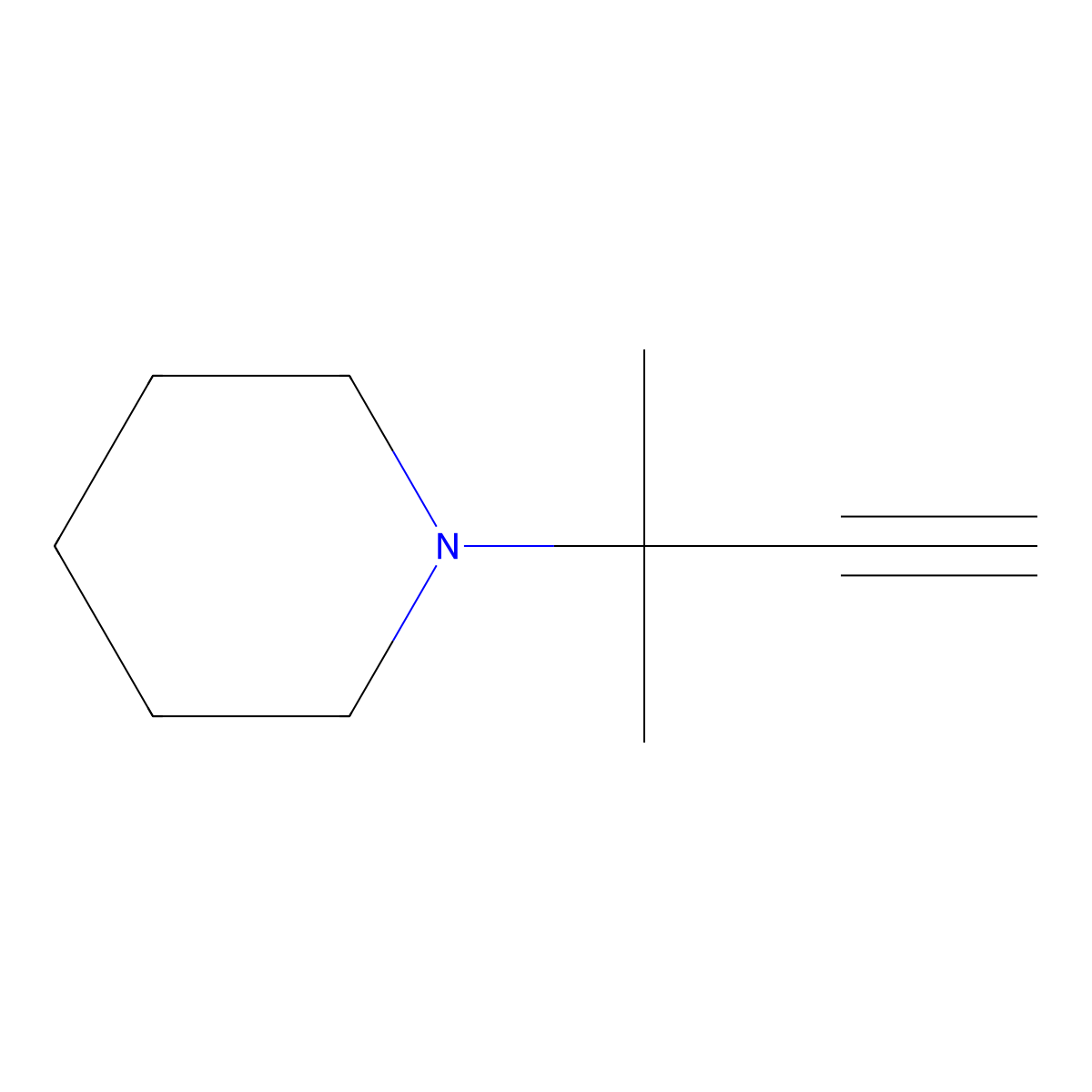 1-(2-Methylbut-3-yn-2-yl)piperidine molecular structure, CAS 6340-49-4