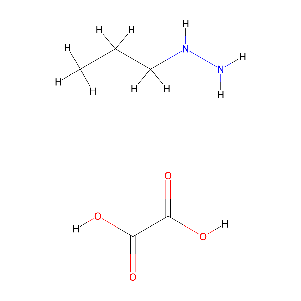 Hydrazine, propyl-, ethanedioate (1:1) molecular structure, CAS 6340-91-6
