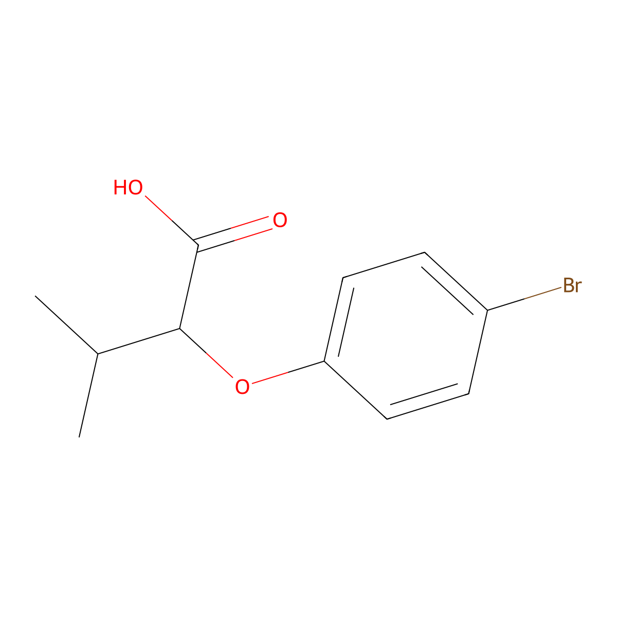 2-(4-Bromophenoxy)-3-methylbutanoic acid molecular structure, CAS 63403-28-1
