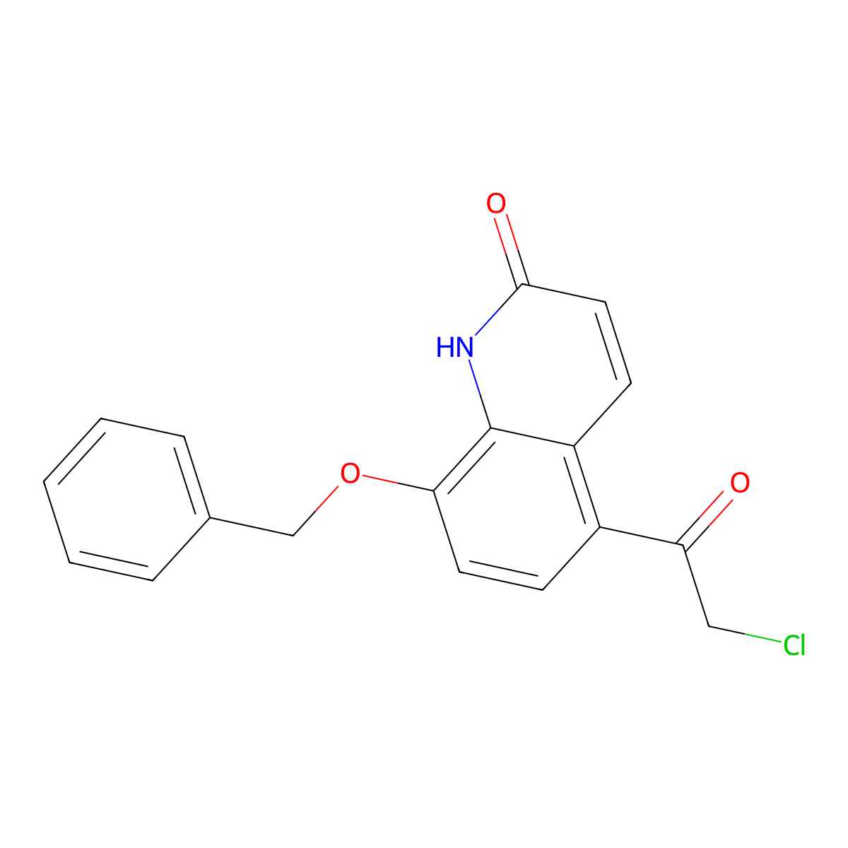 5-(2-chloroacetyl)-8-phenylmethoxy-1H-quinolin-2-one molecular structure, CAS 63404-86-4