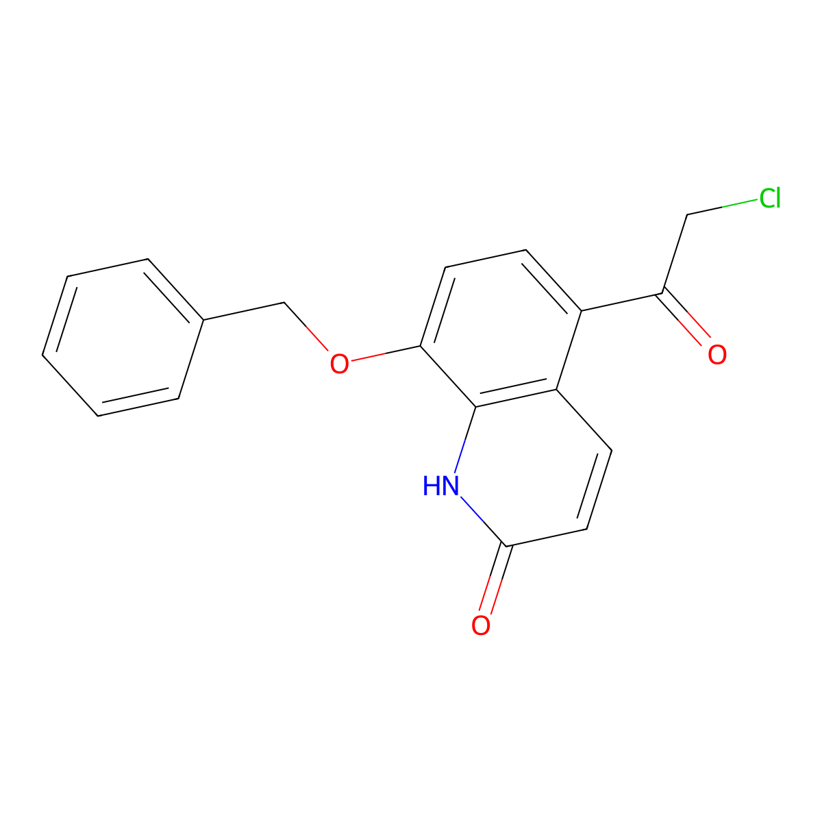 5-(2-chloroacetyl)-8-phenylmethoxy-1H-quinolin-2-one molecular structure, CAS 63404-86-4
