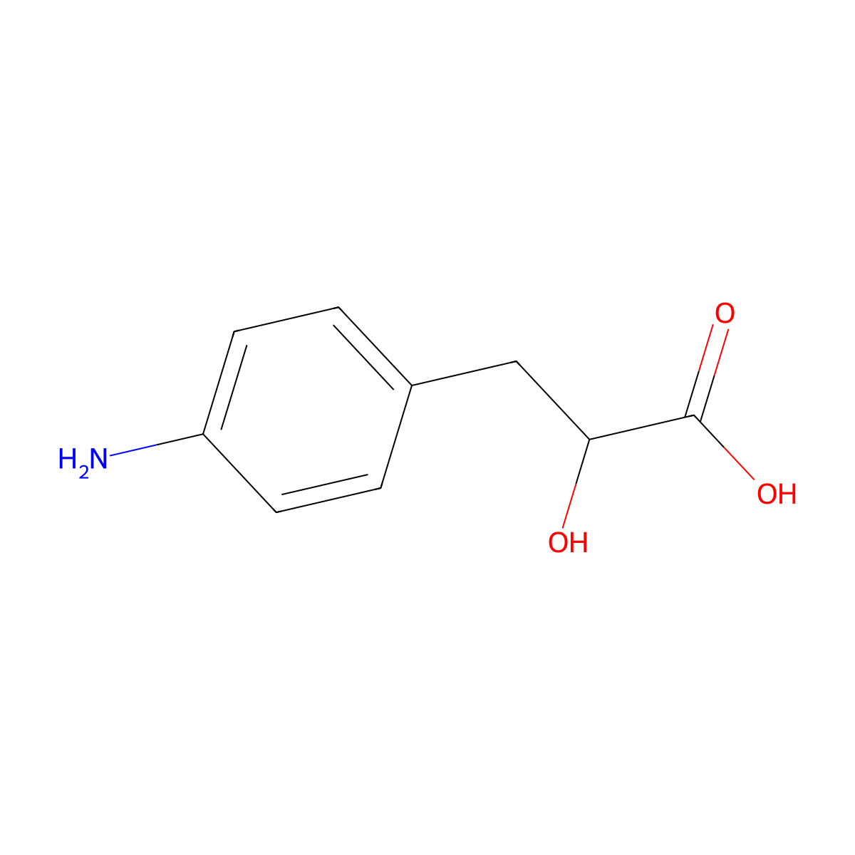 3-(4-Aminophenyl)-2-hydroxypropanoic acid molecular structure, CAS 63406-08-6