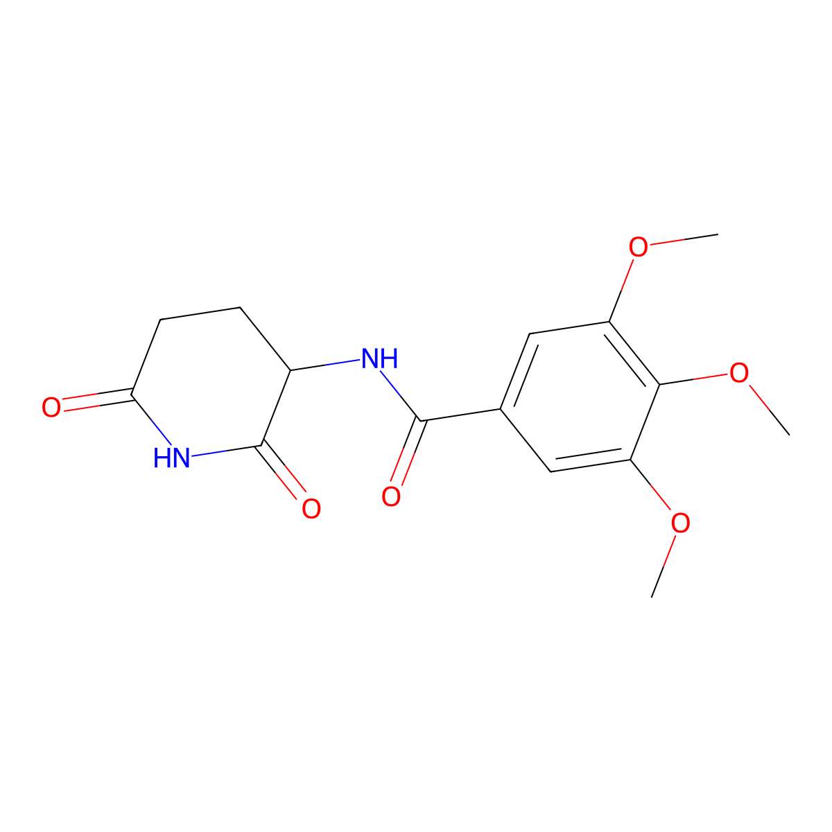 N-(2,6-Dioxopiperidin-3-yl)-3,4,5-trimethoxybenzamide molecular structure, CAS 63407-08-9