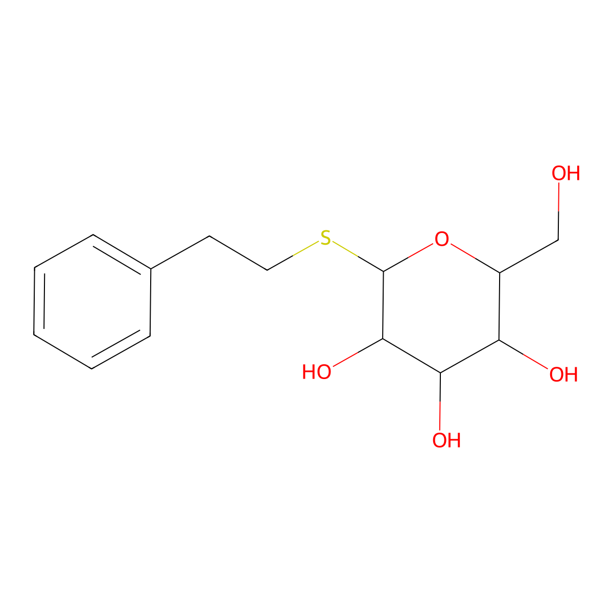 Phenylethylthio-beta-galactopyranoside molecular structure, CAS 63407-54-5