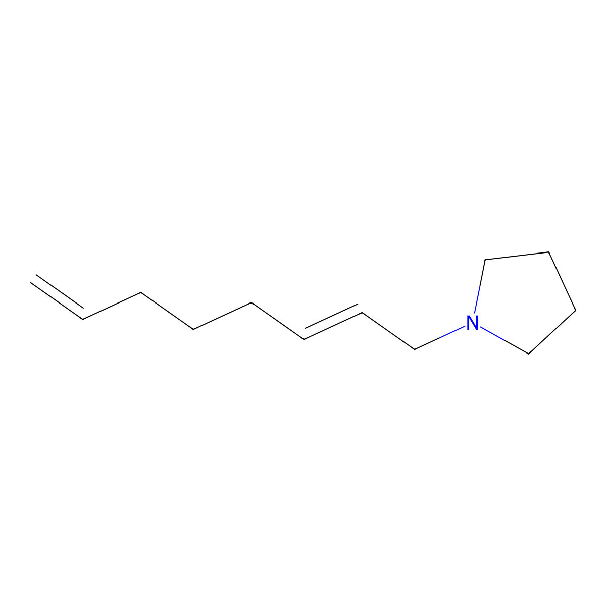 Pyrrolidine, 1-(2,7-octadienyl)- molecular structure, CAS 63407-63-6