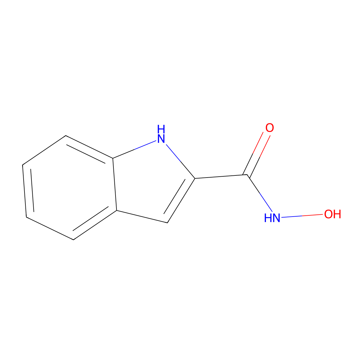 1H-Indole-2-carboxamide, N-hydroxy- molecular structure, CAS 63408-86-6