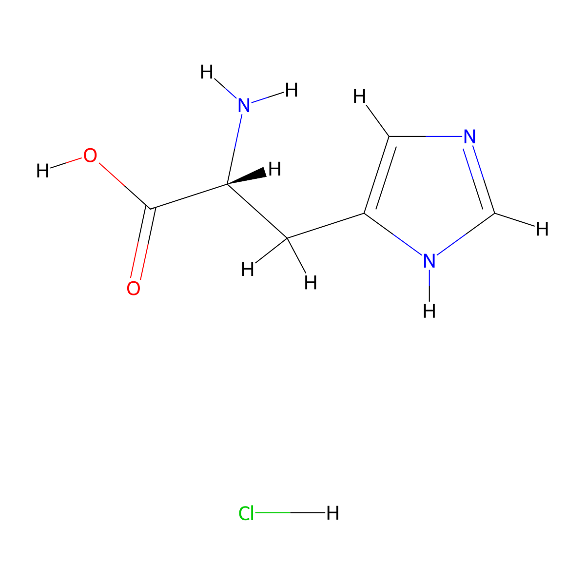 Histidine monohydrochloride, D- molecular structure, CAS 6341-24-8