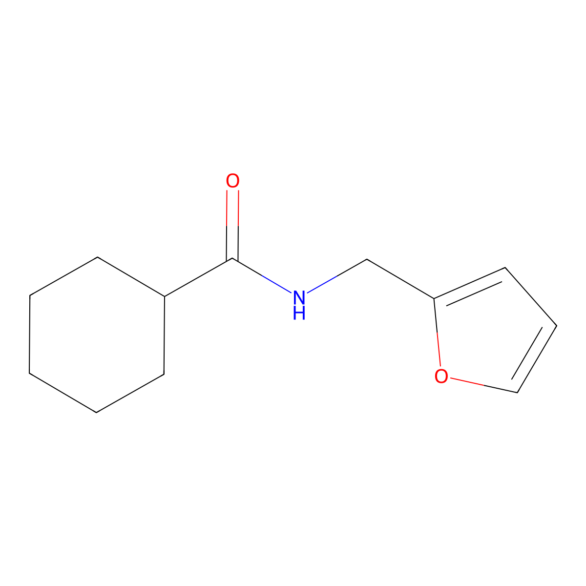 N-Furfuryl-1-cyclohexanecarboxamide molecular structure, CAS 6341-32-8