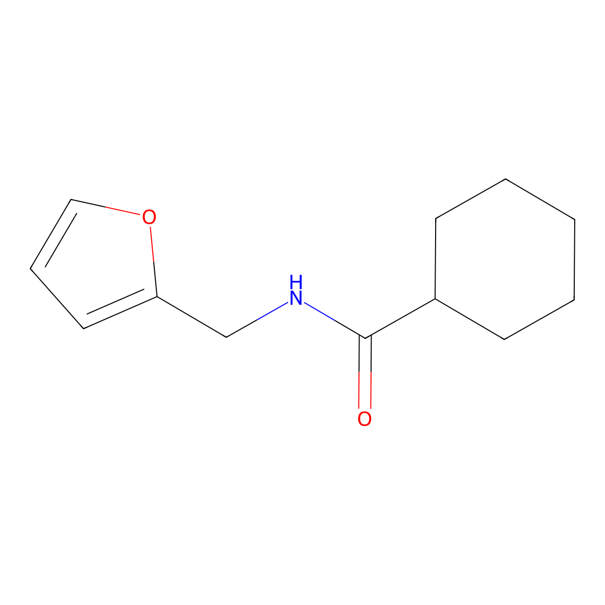 N-Furfuryl-1-cyclohexanecarboxamide molecular structure, CAS 6341-32-8