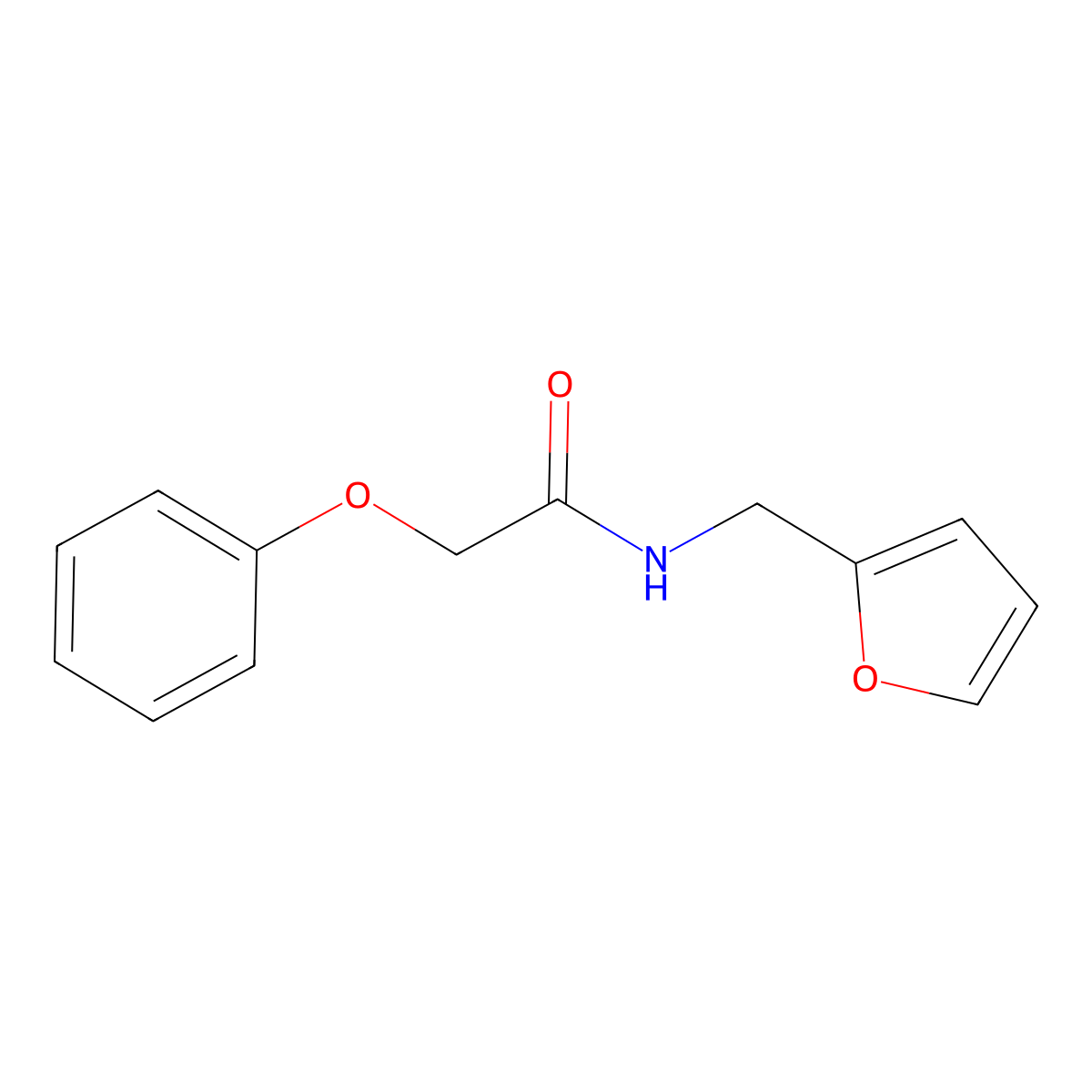 n-(2-Furylmethyl)-2-phenoxyacetamide molecular structure, CAS 6341-34-0
