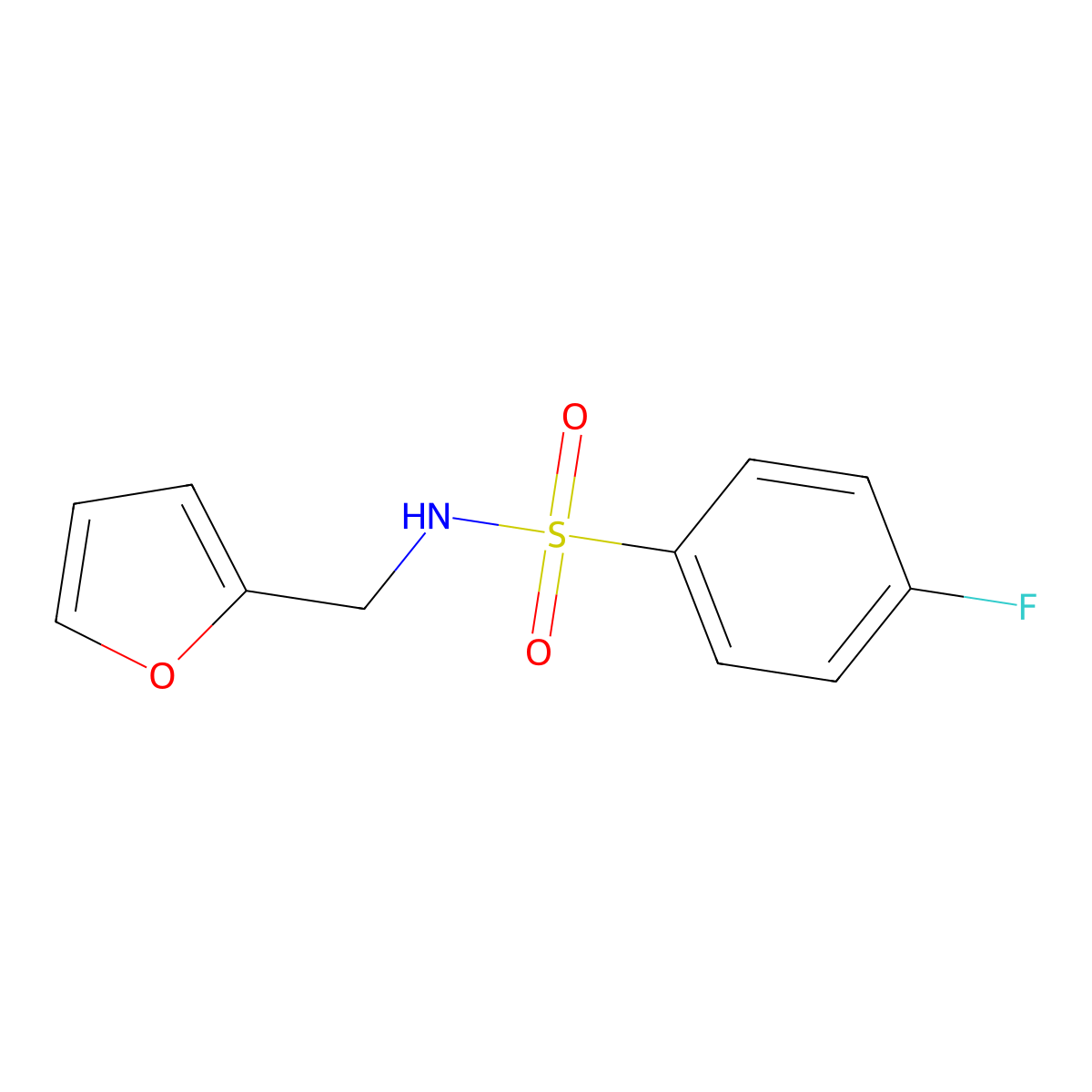 4-fluoro-N-(furan-2-ylmethyl)benzenesulfonamide molecular structure, CAS 6341-35-1
