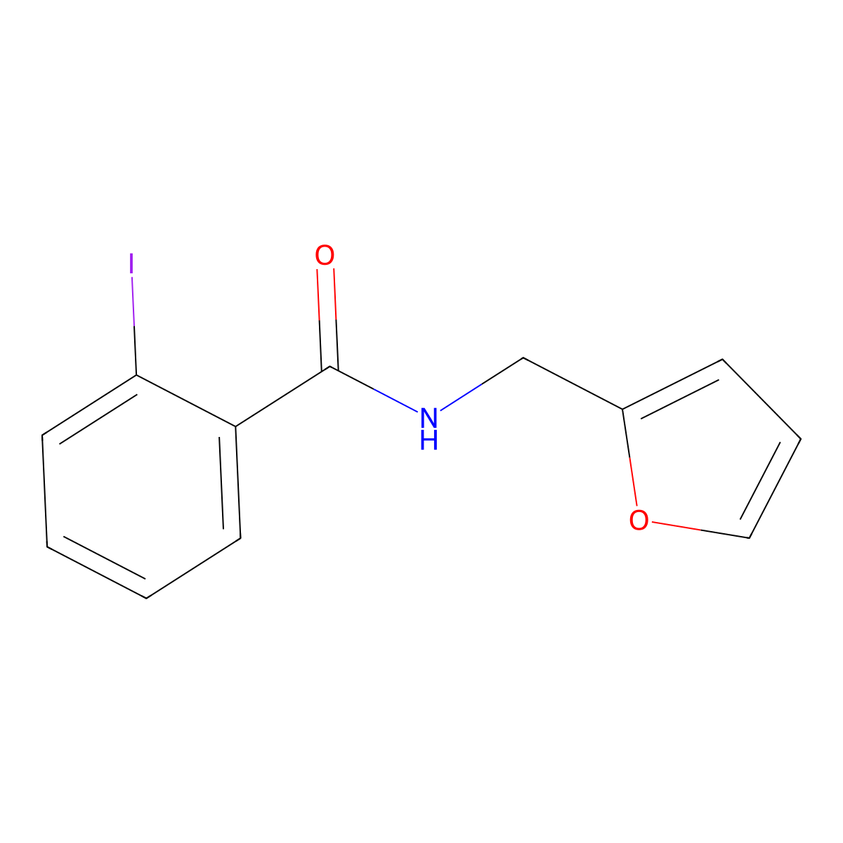 N-(2-Furylmethyl)-2-iodobenzamide molecular structure, CAS 6341-36-2