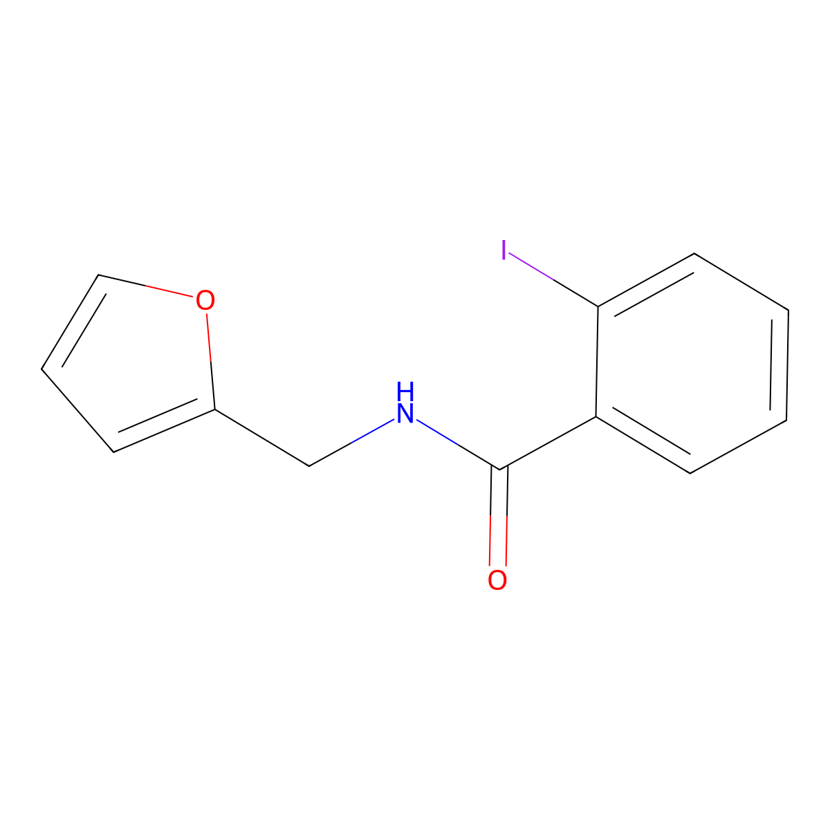 N-(2-Furylmethyl)-2-iodobenzamide molecular structure, CAS 6341-36-2