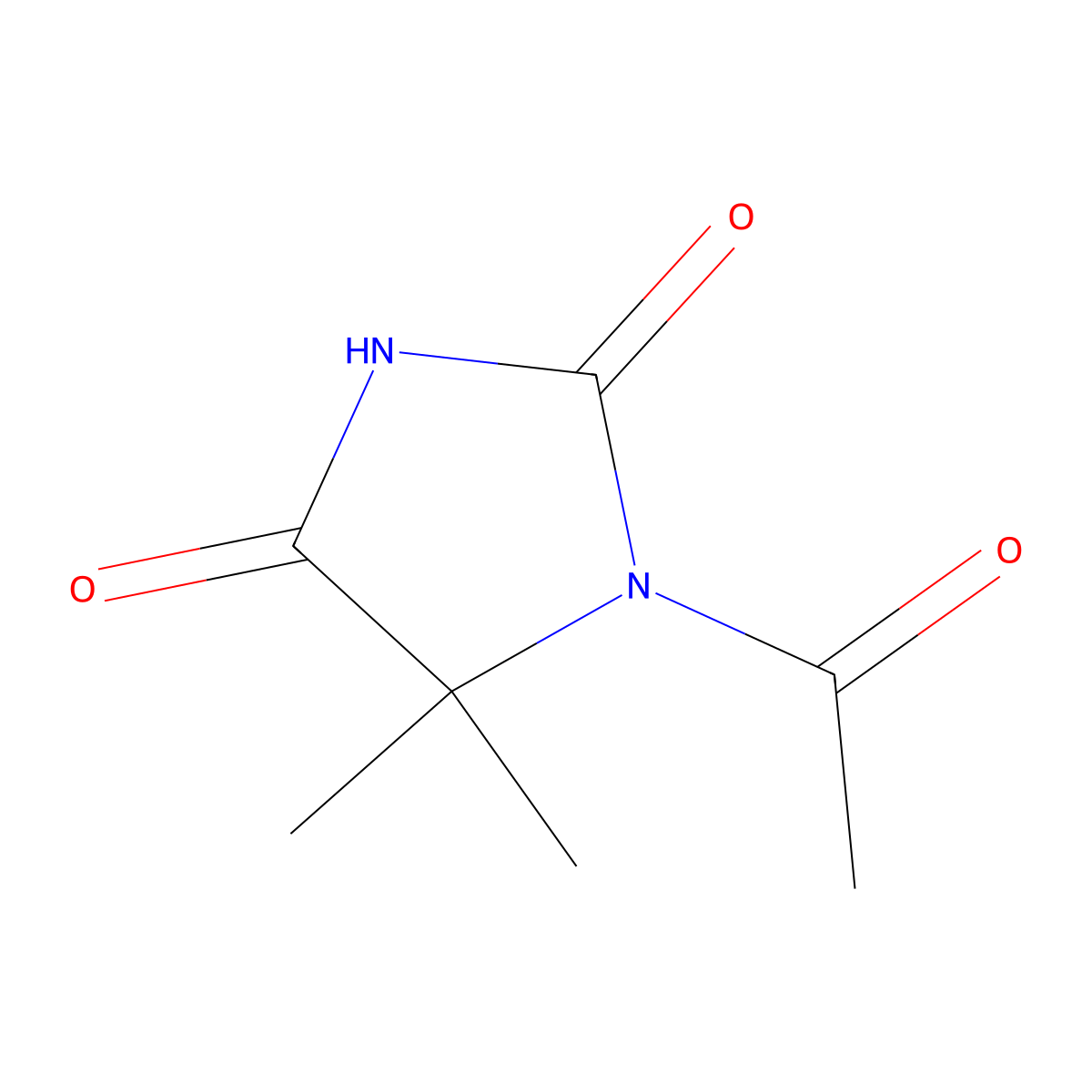 1-Acetyl-5,5-dimethylimidazolidine-2,4-dione molecular structure, CAS 6341-67-9