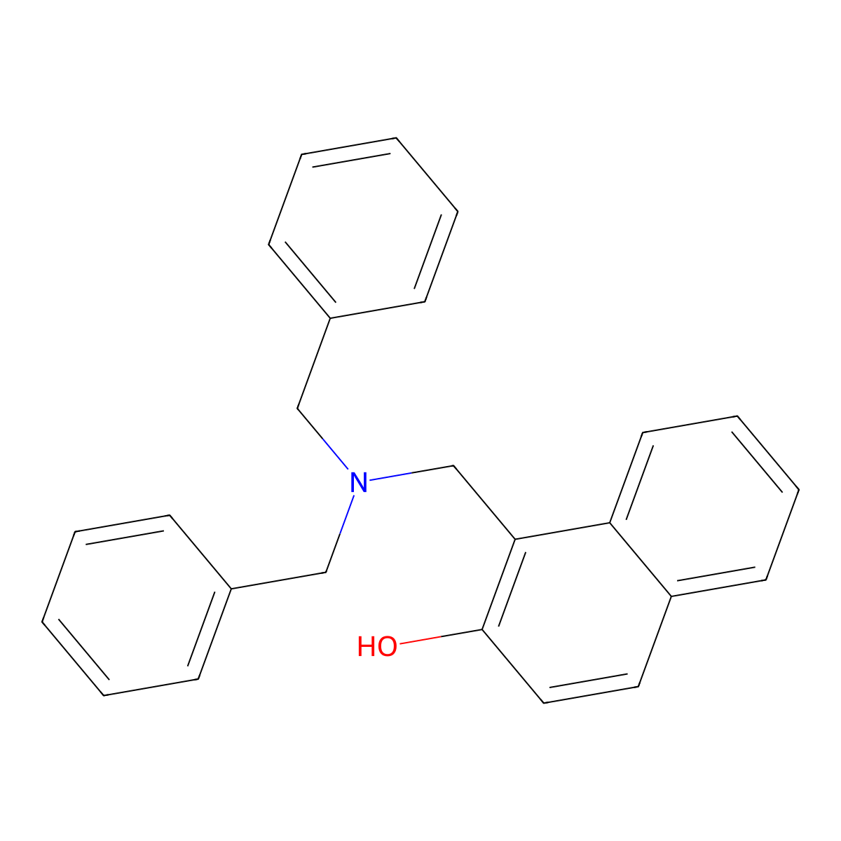 1-[(Dibenzylamino)methyl]naphthalen-2-ol molecular structure, CAS 6341-75-9