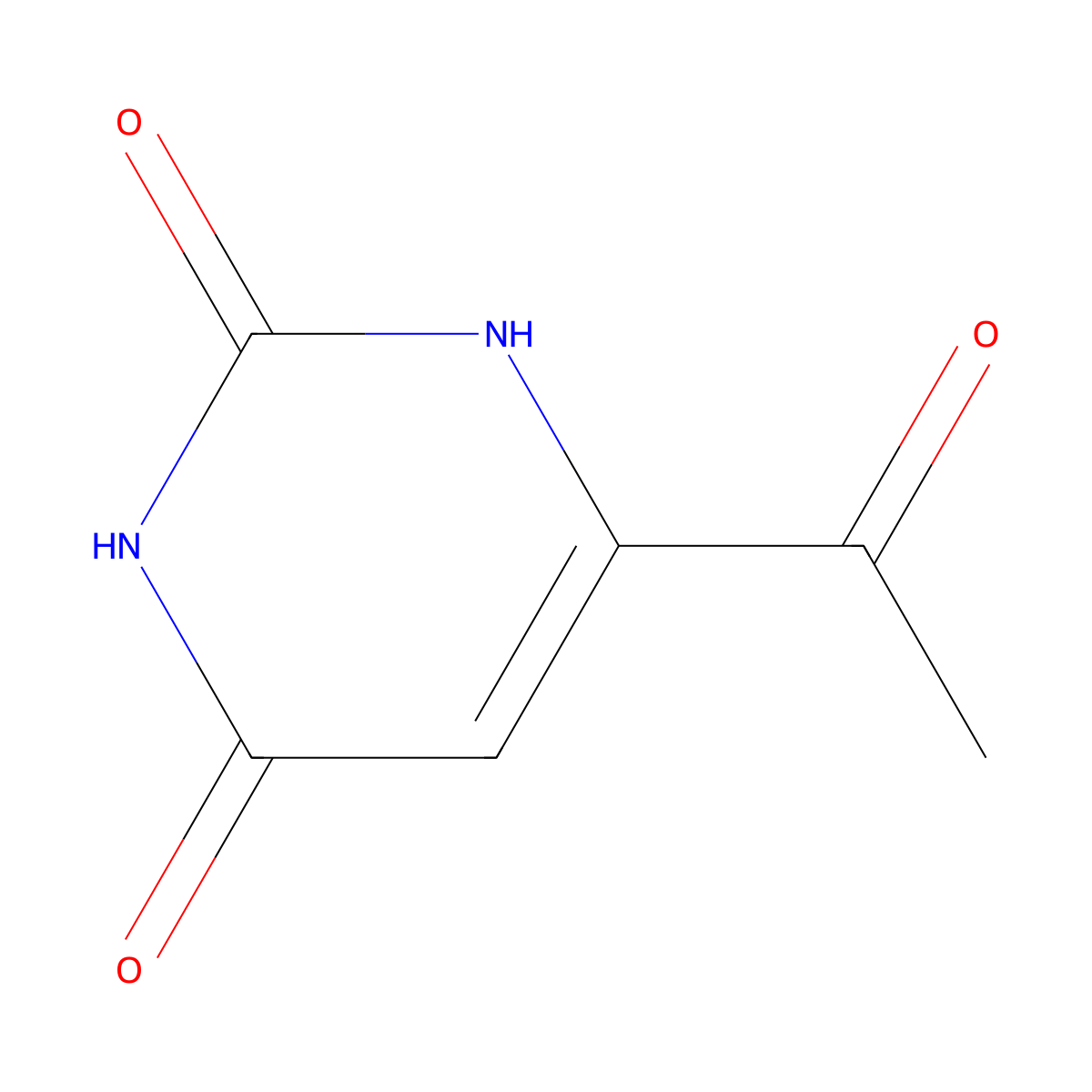 6-Acetyl-1,2,3,4-tetrahydropyrimidine-2,4-dione molecular structure, CAS 6341-93-1
