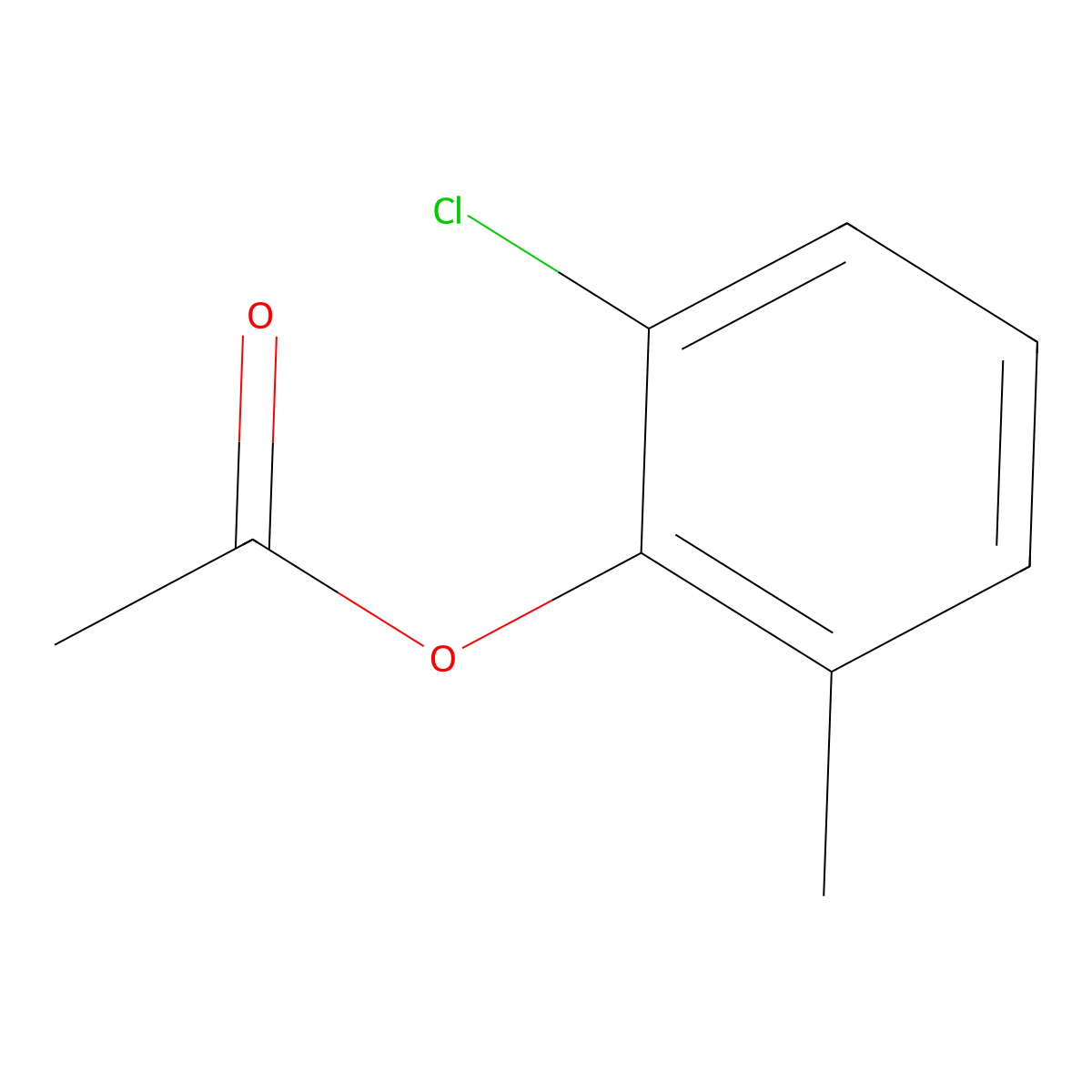Phenol, 2-chloro-6-methyl-, acetate molecular structure, CAS 6341-98-6