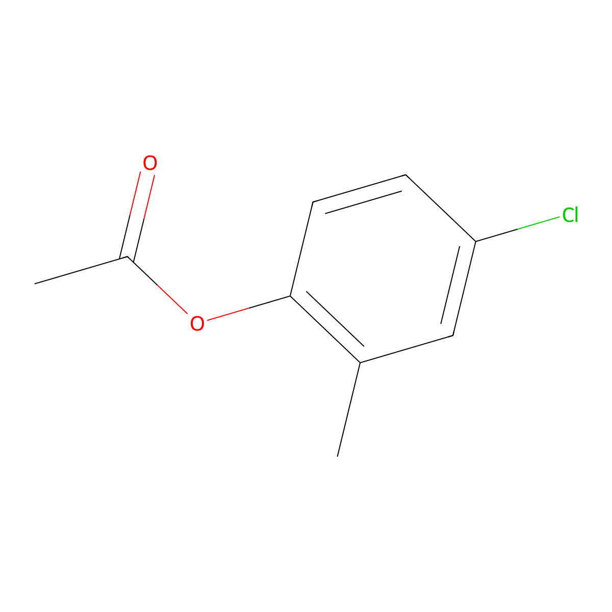 Phenol, 4-chloro-2-methyl-, acetate molecular structure, CAS 6341-99-7