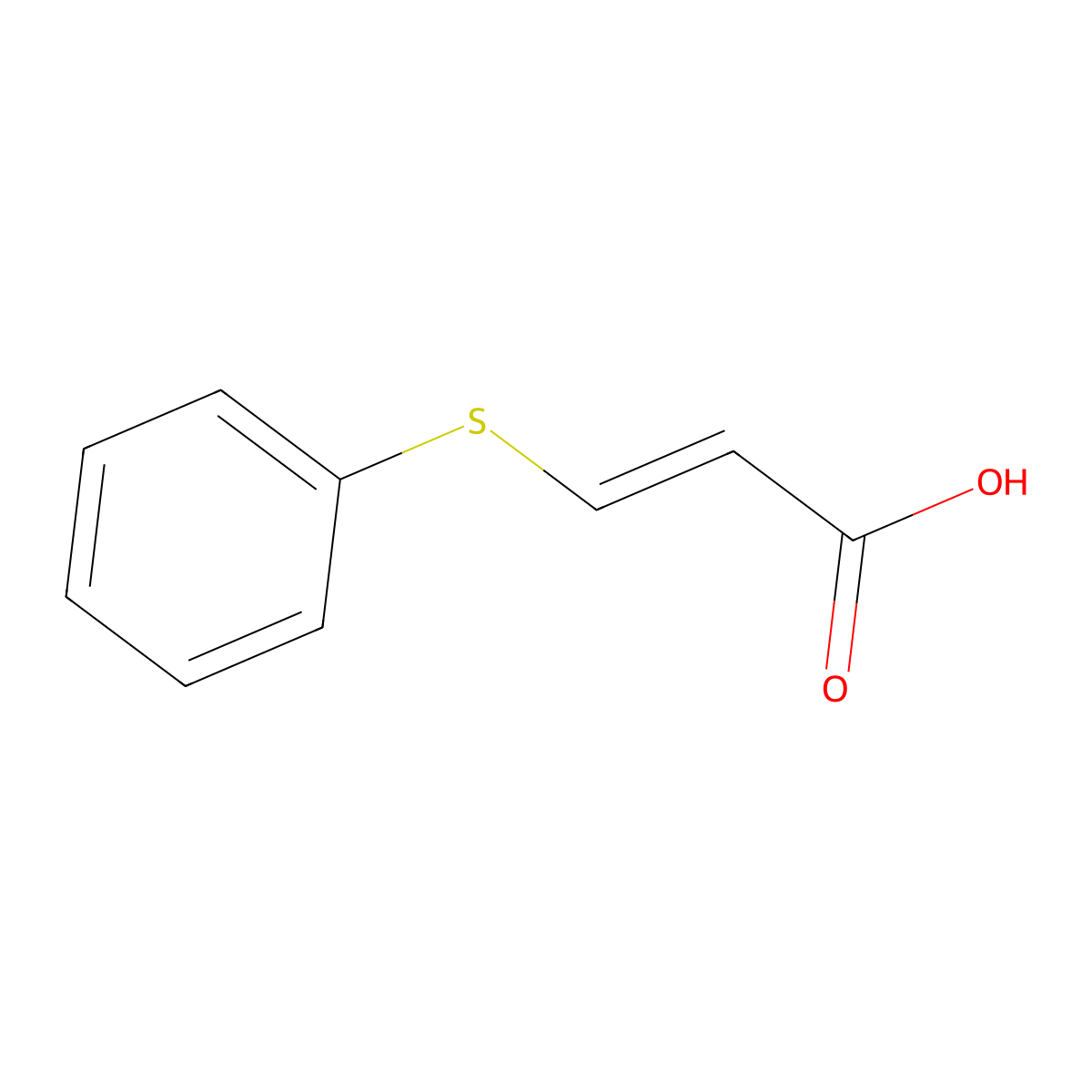 3-(Phenylthio)acrylic acid molecular structure, CAS 63413-91-2