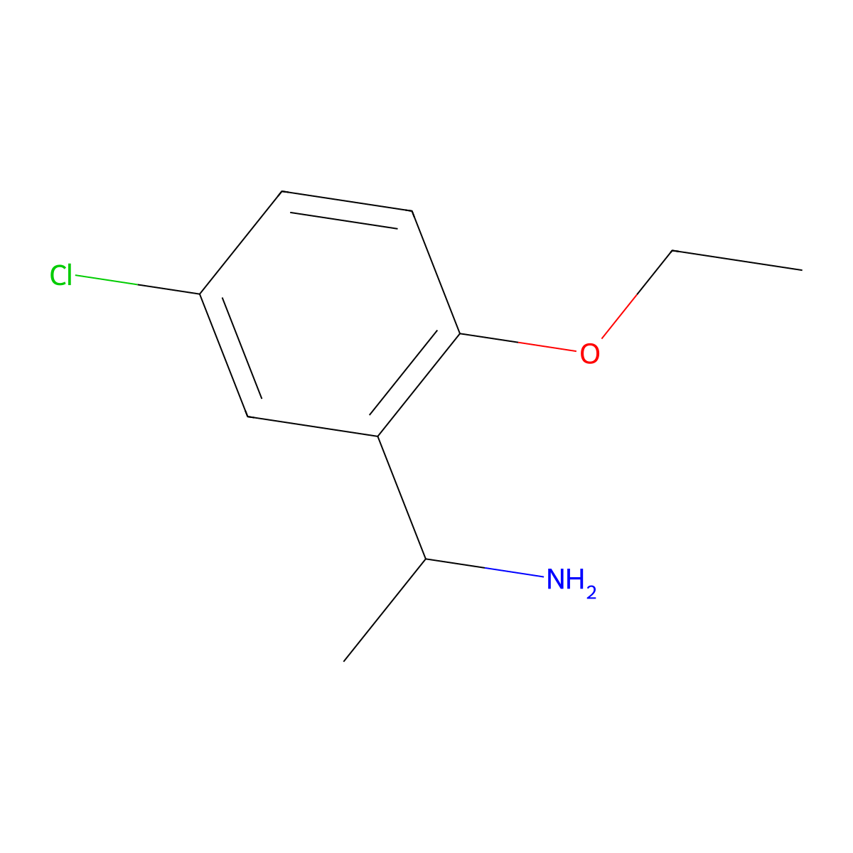 1-(5-Chloro-2-ethoxyphenyl)ethan-1-amine molecular structure, CAS 634149-51-2