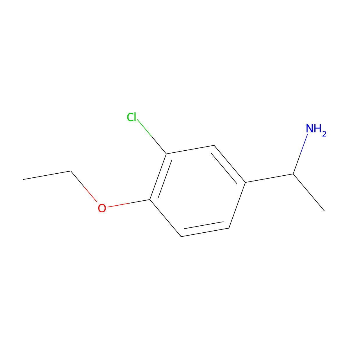 1-(3-Chloro-4-ethoxyphenyl)ethan-1-amine molecular structure, CAS 634149-52-3