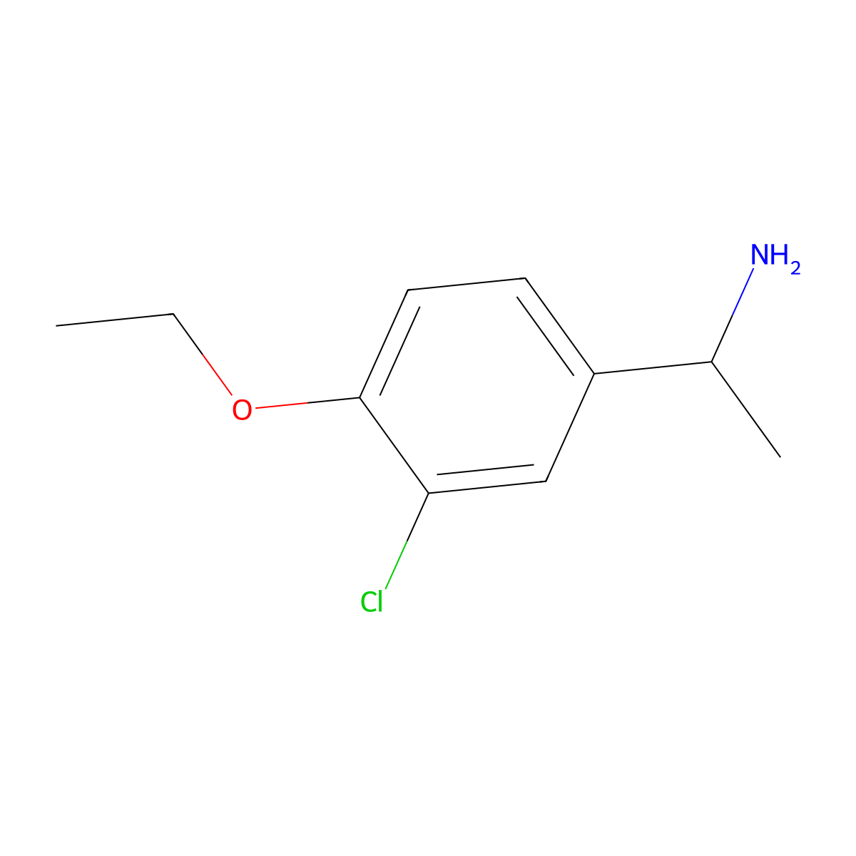 1-(3-Chloro-4-ethoxyphenyl)ethan-1-amine molecular structure, CAS 634149-52-3