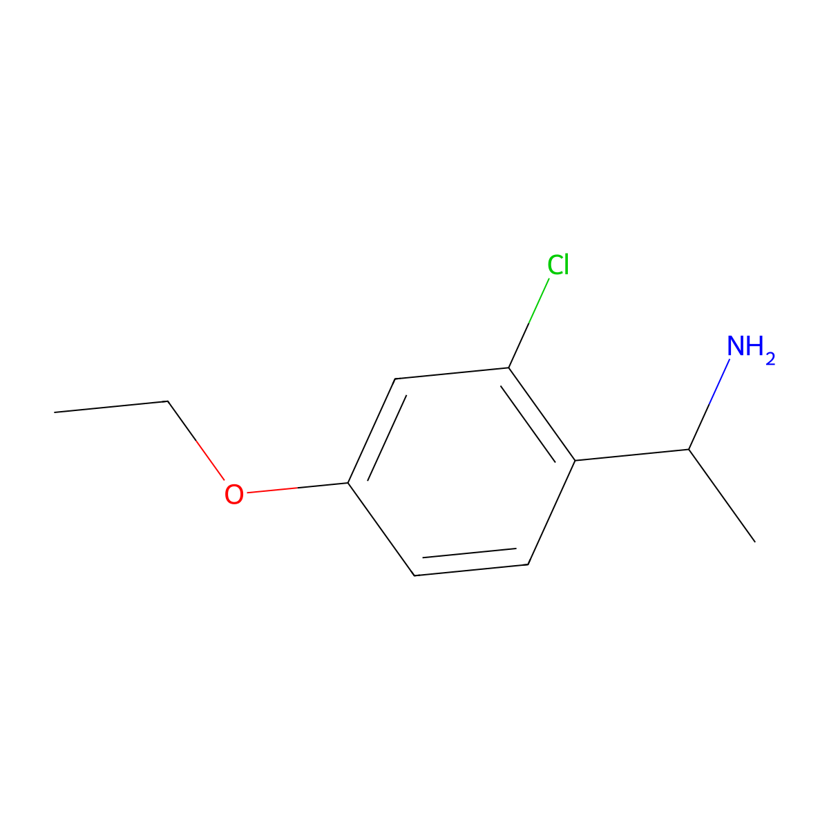 1-(2-Chloro-4-ethoxyphenyl)ethan-1-amine molecular structure, CAS 634149-53-4