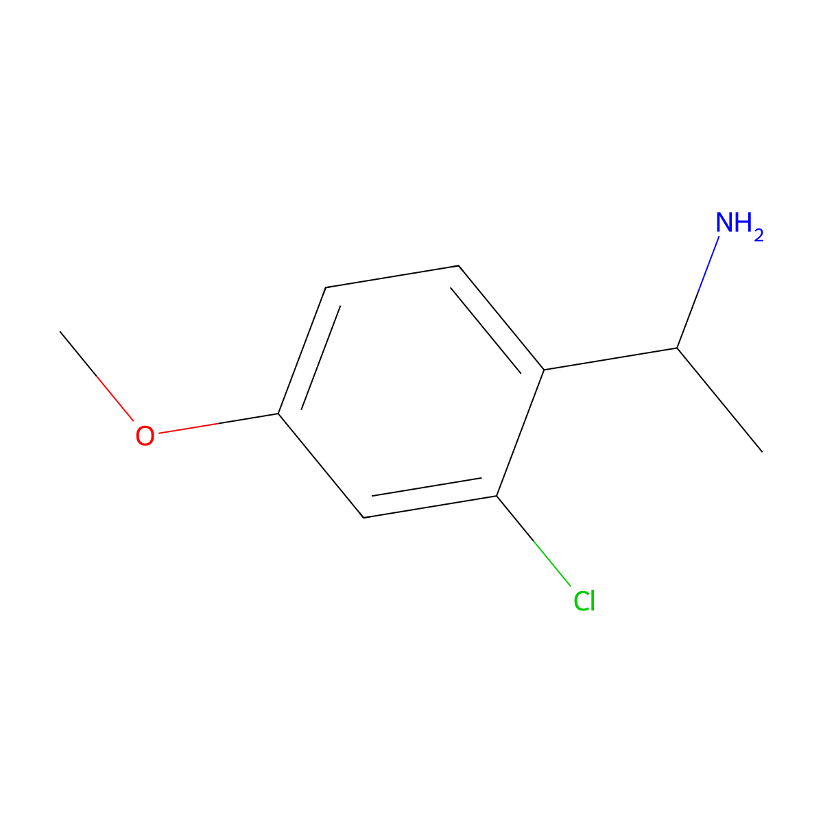 1-(2-Chloro-4-methoxyphenyl)ethan-1-amine molecular structure, CAS 634149-56-7