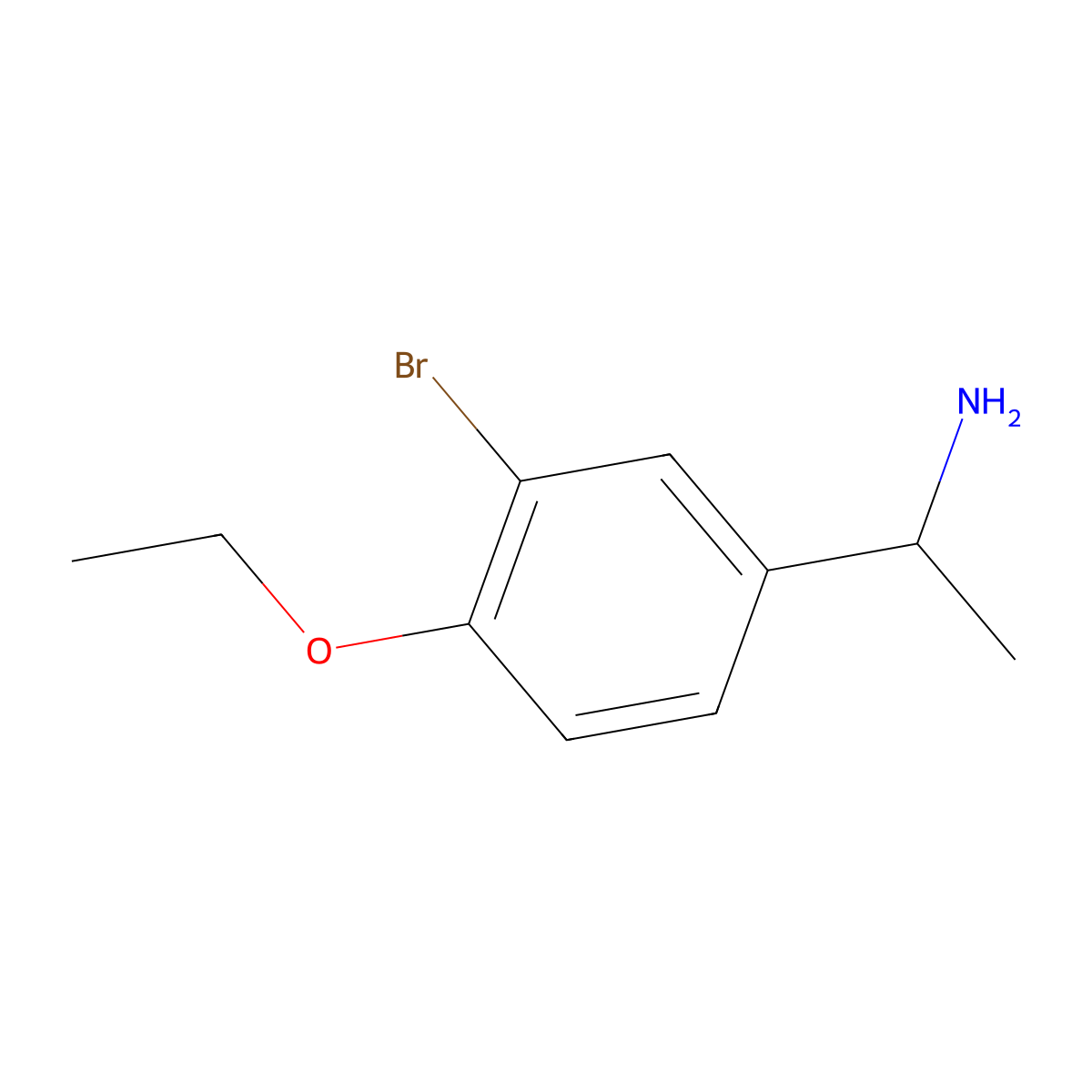 1-(3-Bromo-4-ethoxyphenyl)ethan-1-amine molecular structure, CAS 634150-46-2