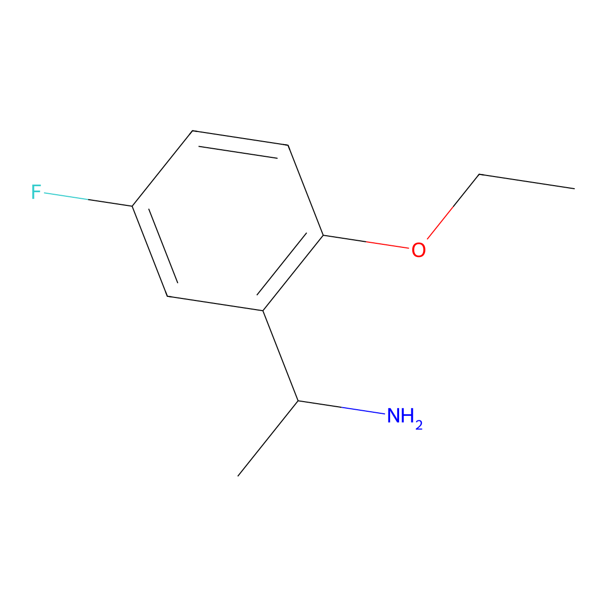 1-(2-Ethoxy-5-fluorophenyl)ethan-1-amine molecular structure, CAS 634150-56-4