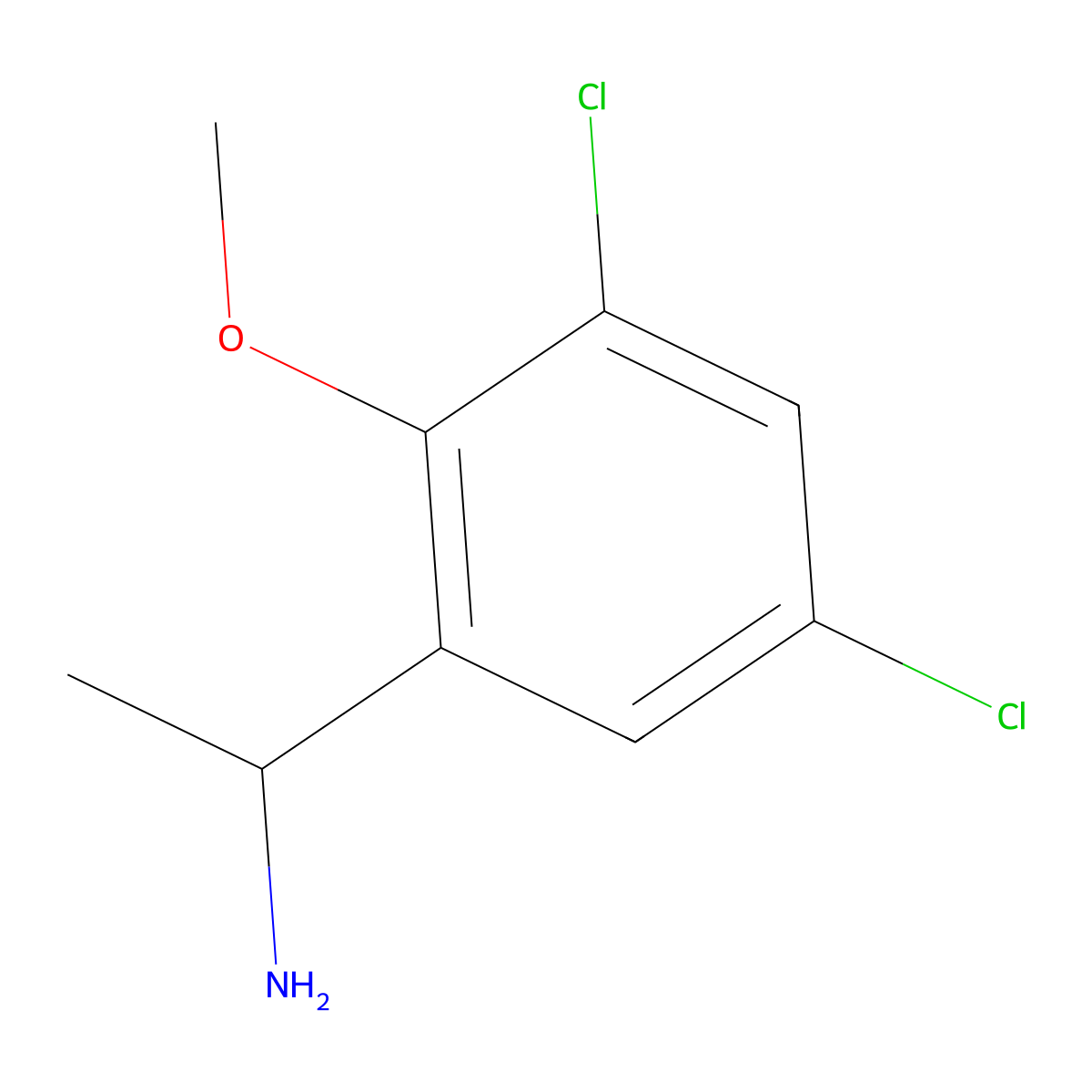 1-(3,5-Dichloro-2-methoxyphenyl)ethan-1-amine molecular structure, CAS 634150-82-6