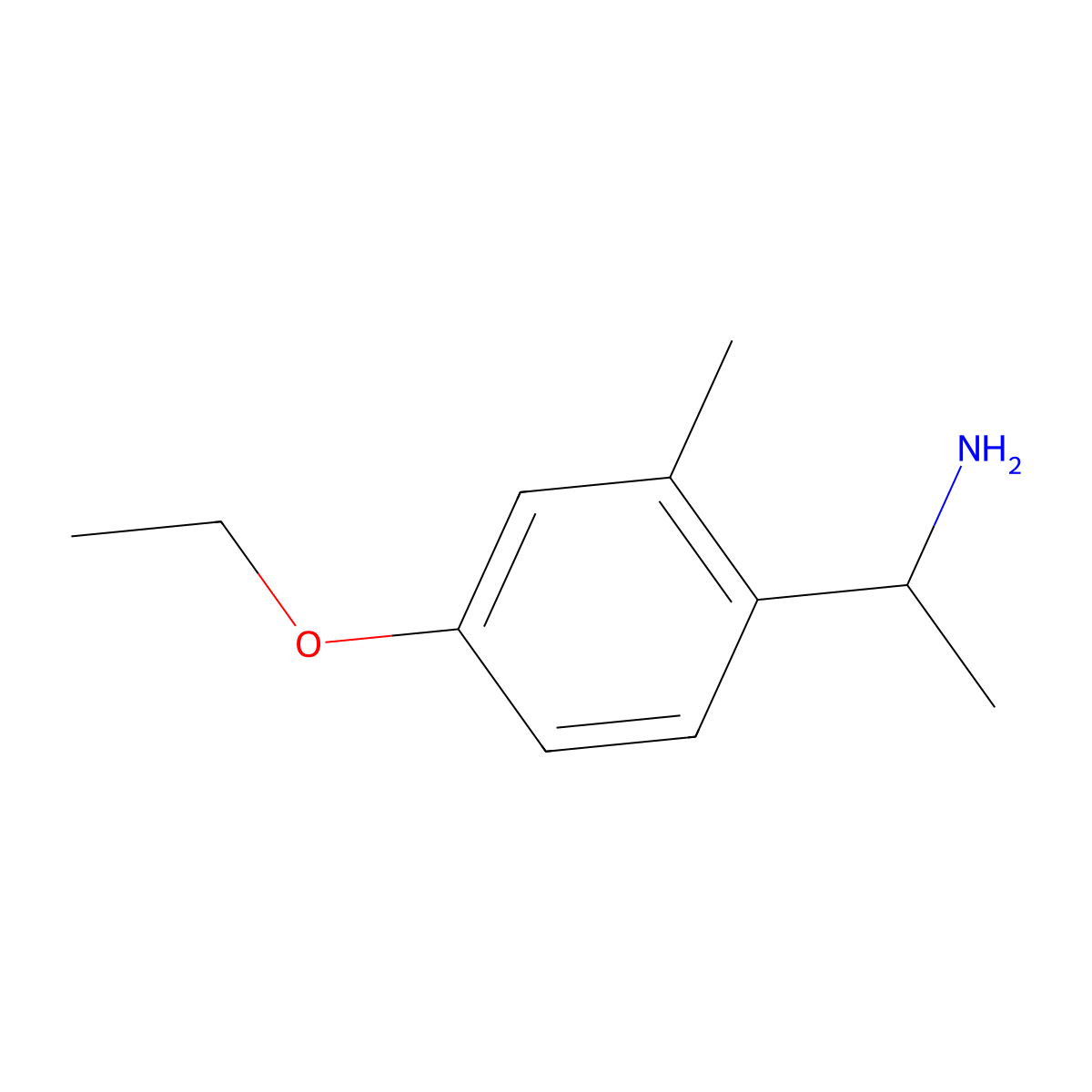 1-(4-Ethoxy-2-methylphenyl)ethan-1-amine molecular structure, CAS 634150-84-8