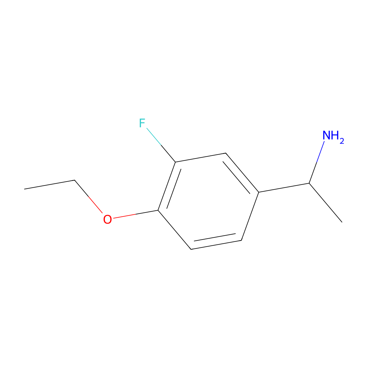 1-(4-Ethoxy-3-fluorophenyl)ethanamine molecular structure, CAS 634150-90-6