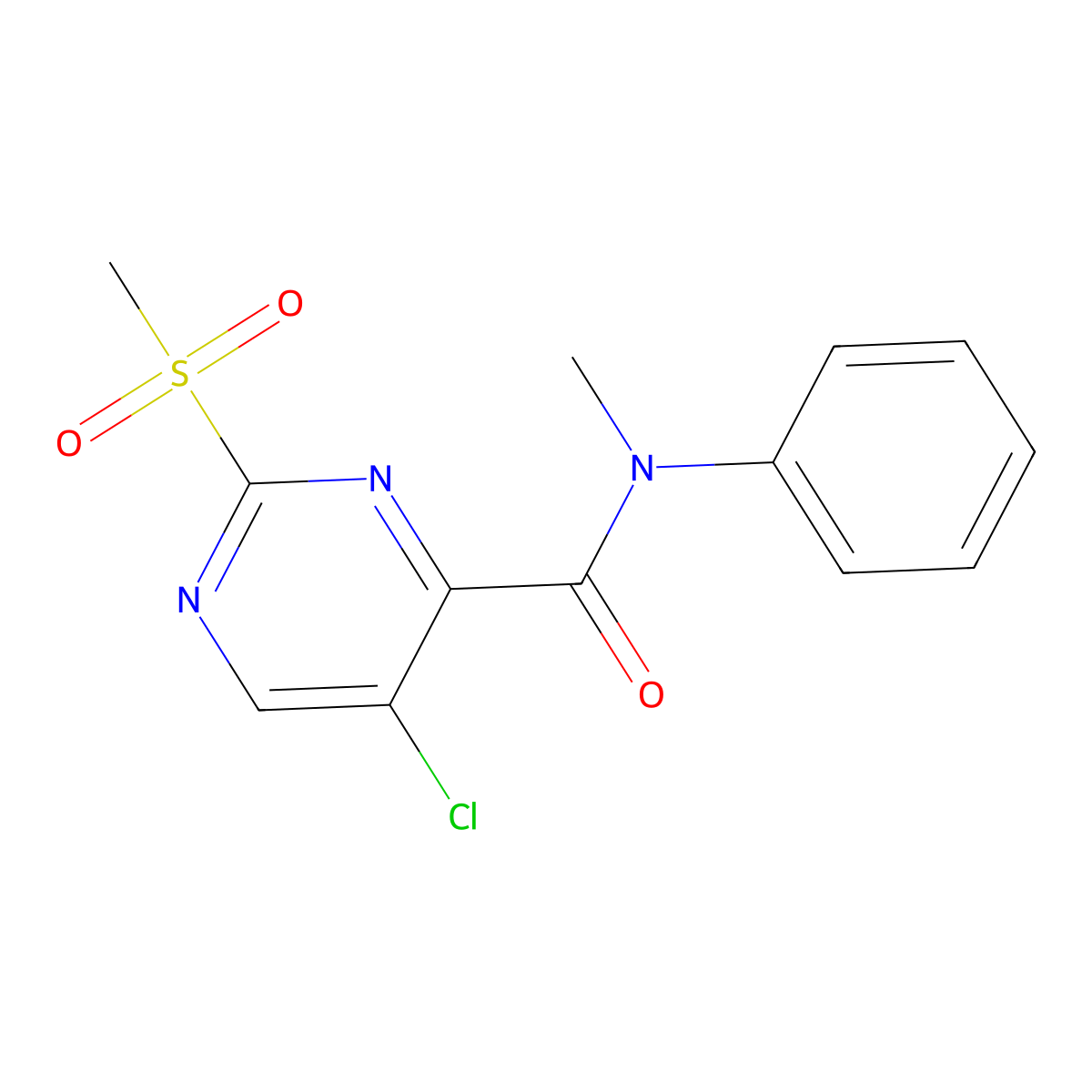 5-chloro-N-methyl-2-(methylsulfonyl)-N-phenylpyrimidine-4-carboxamide molecular structure, CAS 634154-49-7
