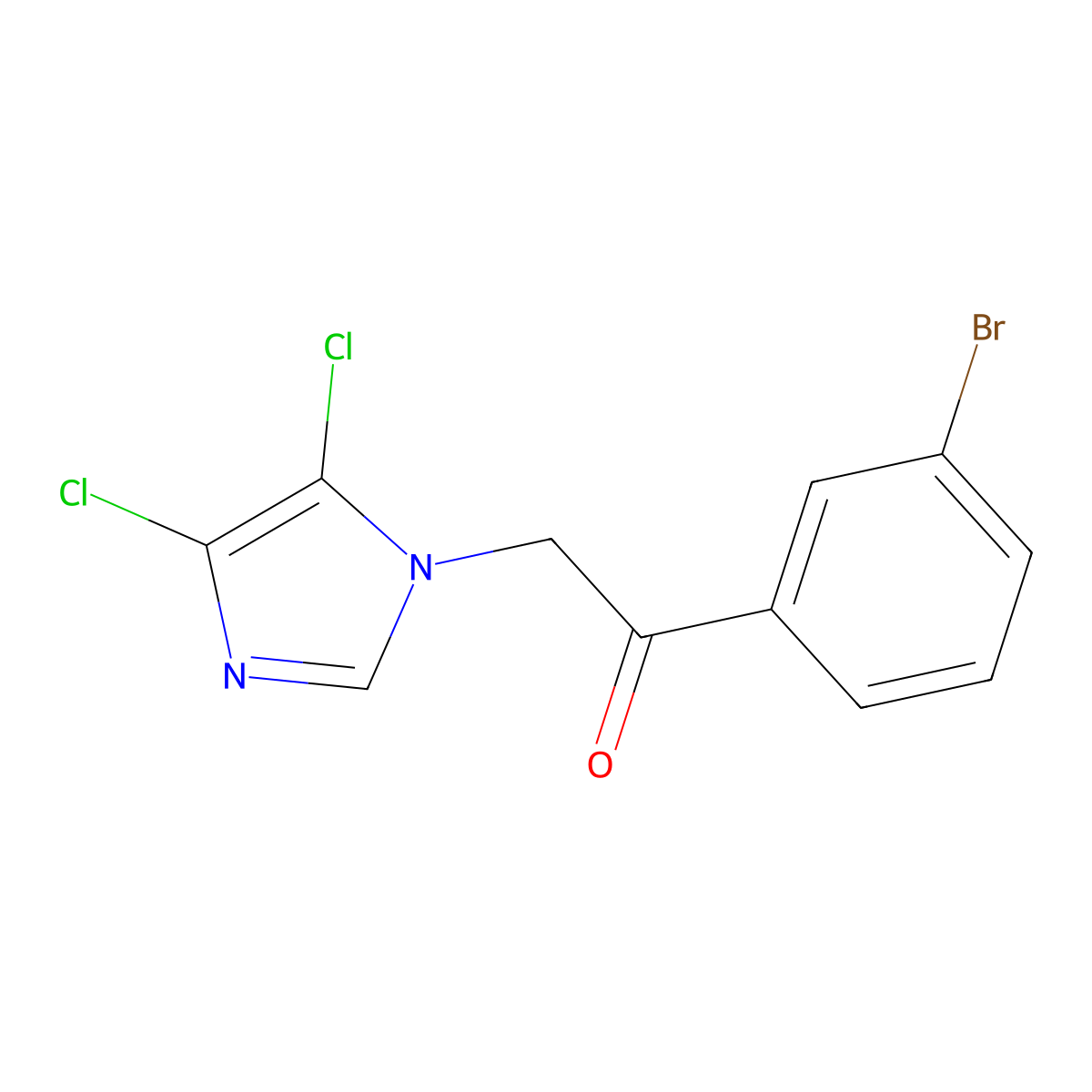 1-(3-bromophenyl)-2-(4,5-dichloro-1H-imidazol-1-yl)ethan-1-one molecular structure, CAS 634154-99-7