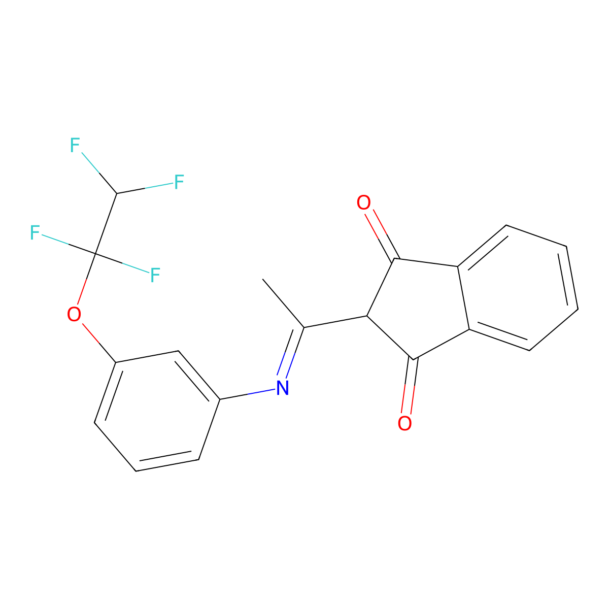 2-(1-{[3-(1,1,2,2-tetrafluoroethoxy)phenyl]imino}ethyl)-2,3-dihydro-1H-indene-1,3-dione molecular structure, CAS 634155-01-4