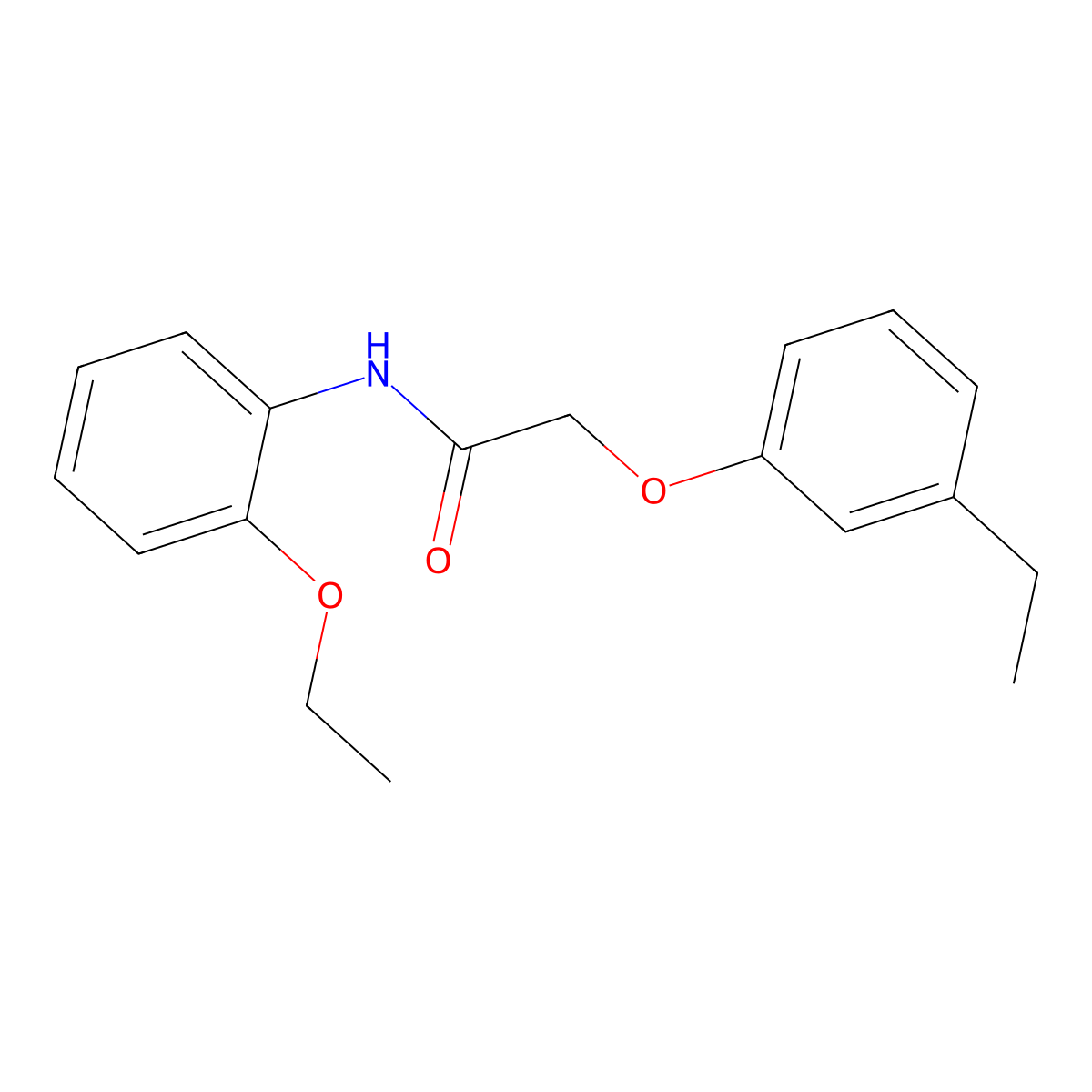 N-(2-ethoxyphenyl)-2-(3-ethylphenoxy)acetamide molecular structure, CAS 634161-63-0