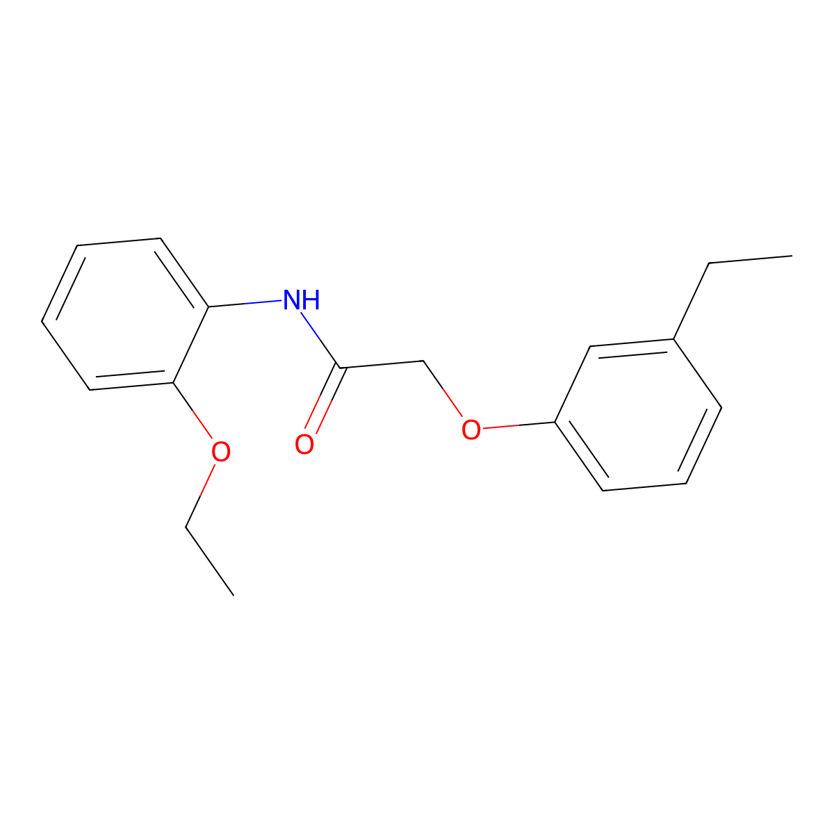 N-(2-ethoxyphenyl)-2-(3-ethylphenoxy)acetamide molecular structure, CAS 634161-63-0