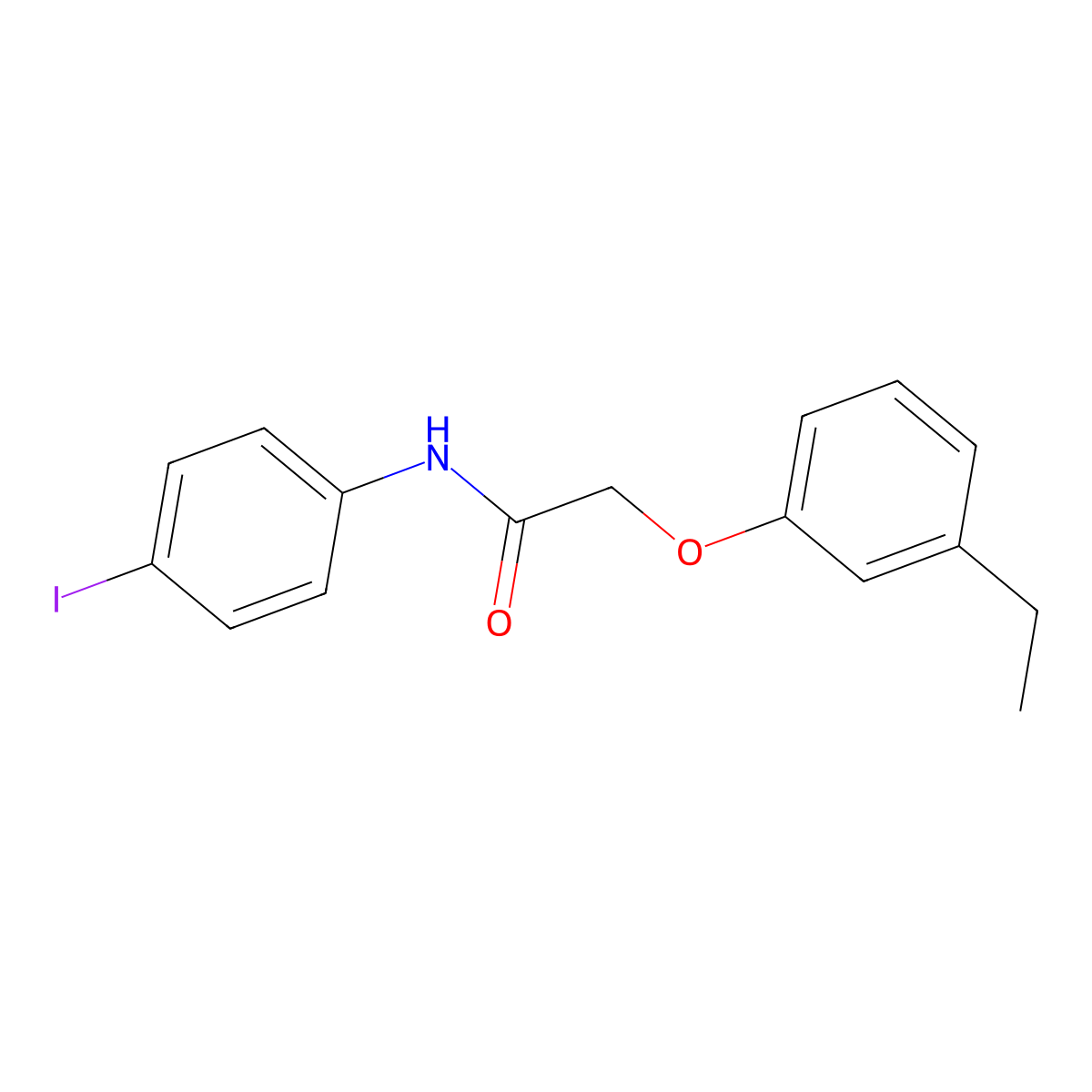 2-(3-ethylphenoxy)-N-(4-iodophenyl)acetamide molecular structure, CAS 634161-71-0
