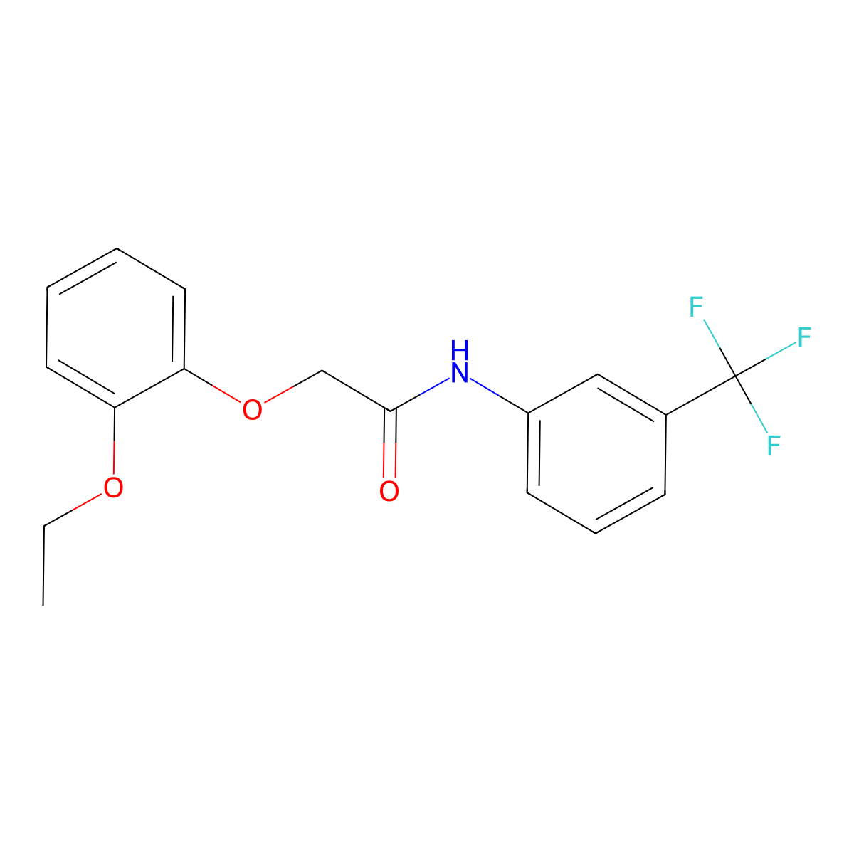 2-(2-ethoxyphenoxy)-N-[3-(trifluoromethyl)phenyl]acetamide molecular structure, CAS 634162-11-1
