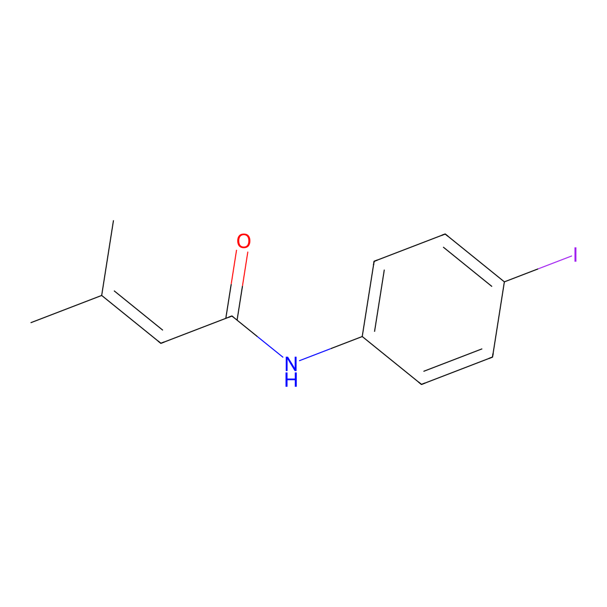 N-(4-iodophenyl)-3-methylbut-2-enamide molecular structure, CAS 634162-24-6