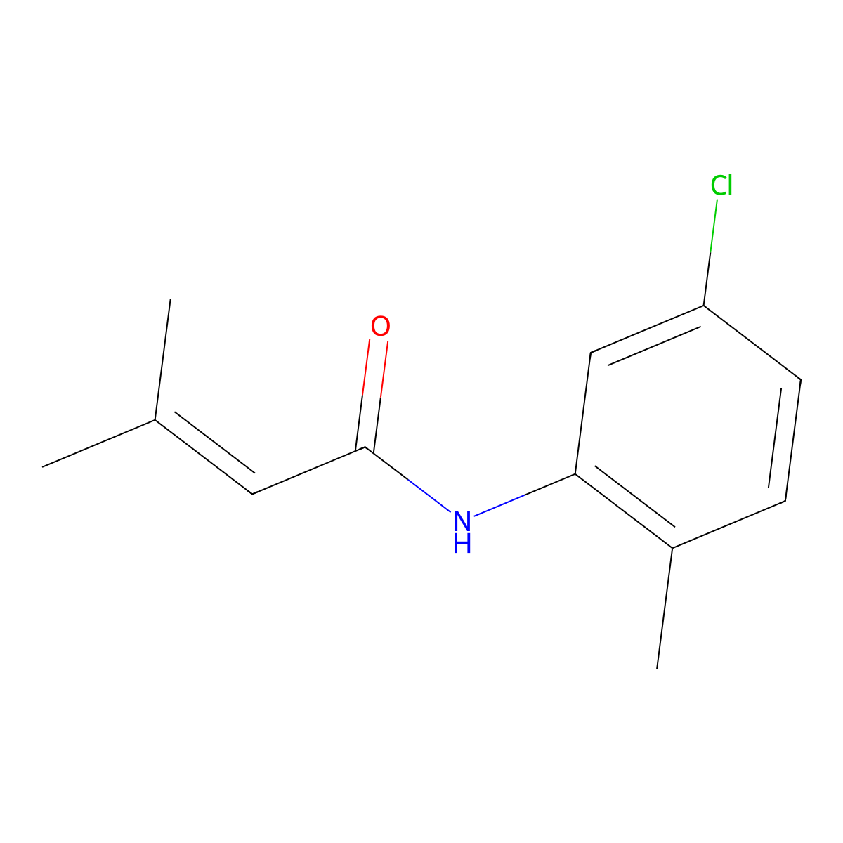N-(5-chloro-2-methylphenyl)-3-methylbut-2-enamide molecular structure, CAS 634162-38-2