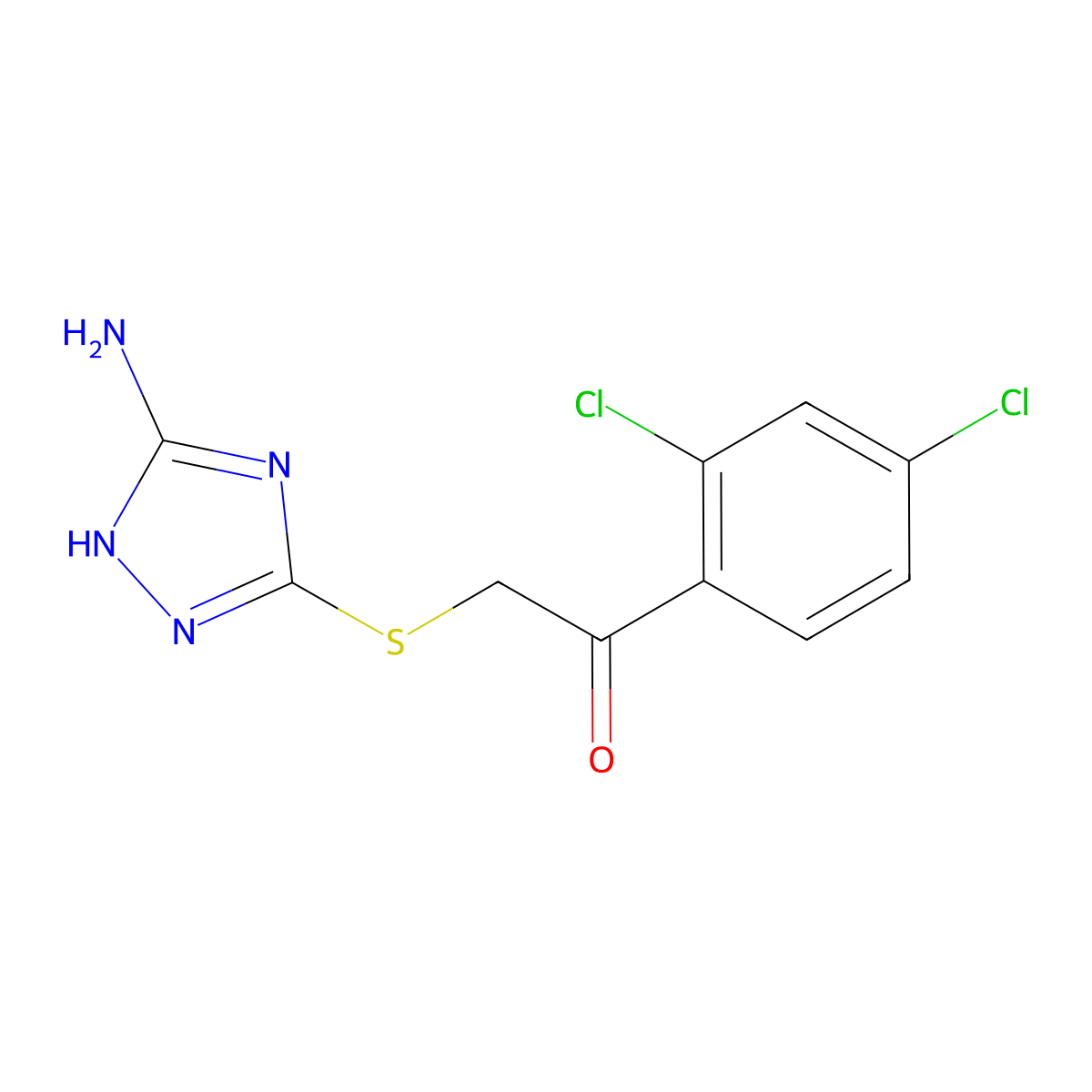 2-[(5-amino-4H-1,2,4-triazol-3-yl)sulfanyl]-1-(2,4-dichlorophenyl)ethanone molecular structure, CAS 634162-93-9